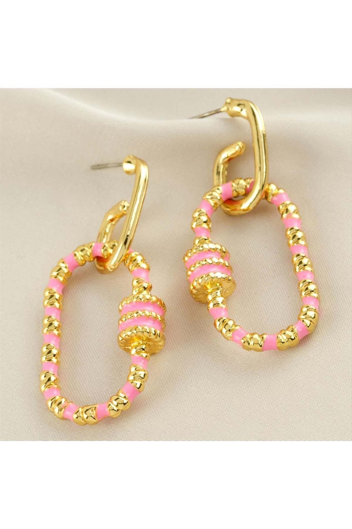 Oval Mineli Küpe 4 cm