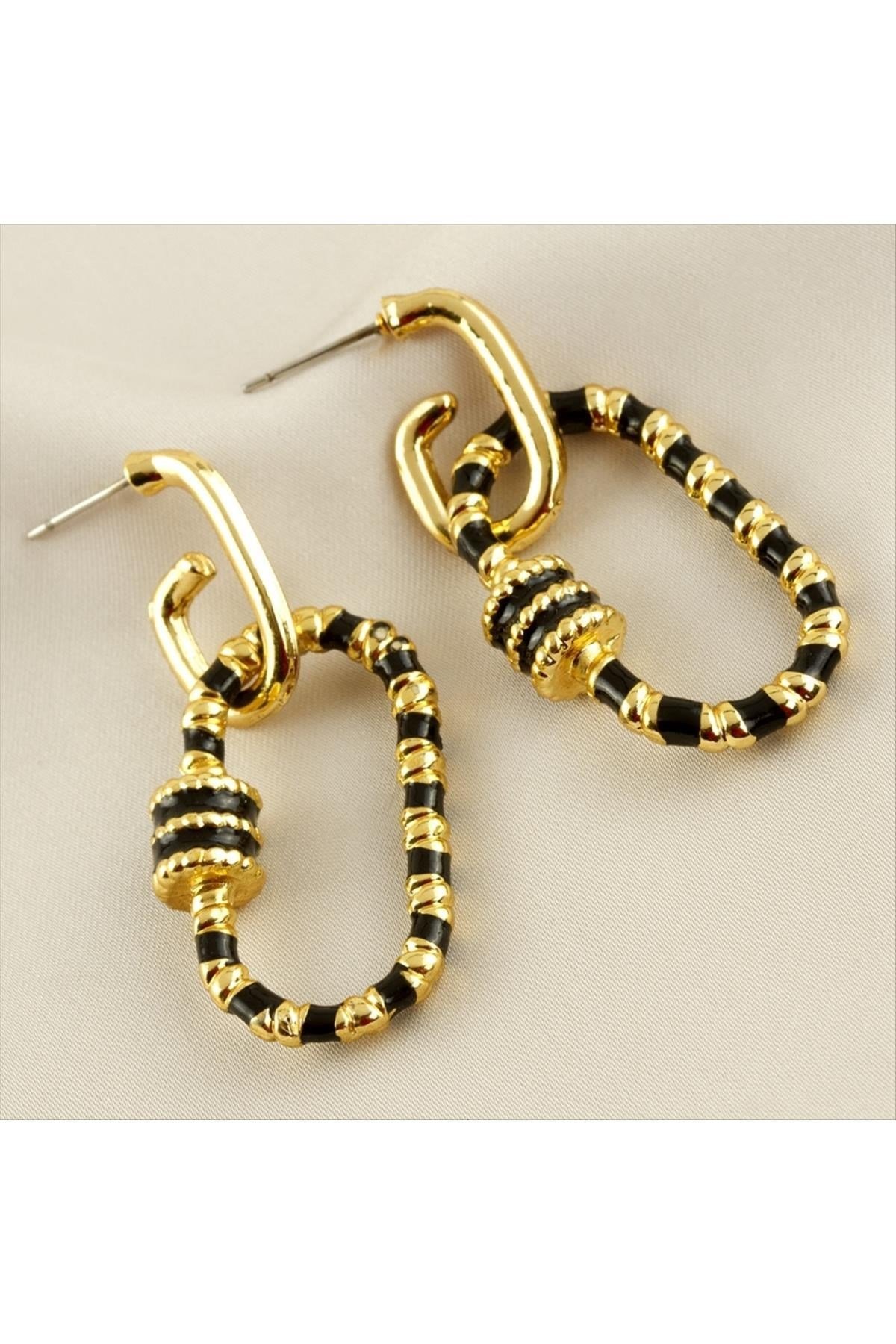 Oval Mineli Küpe 4 cm