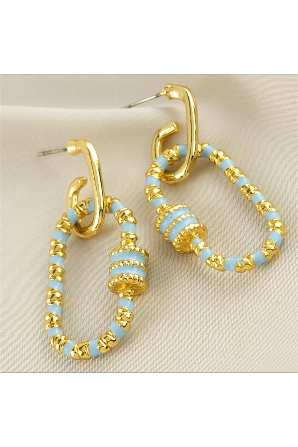 Oval Mineli Küpe 4 cm