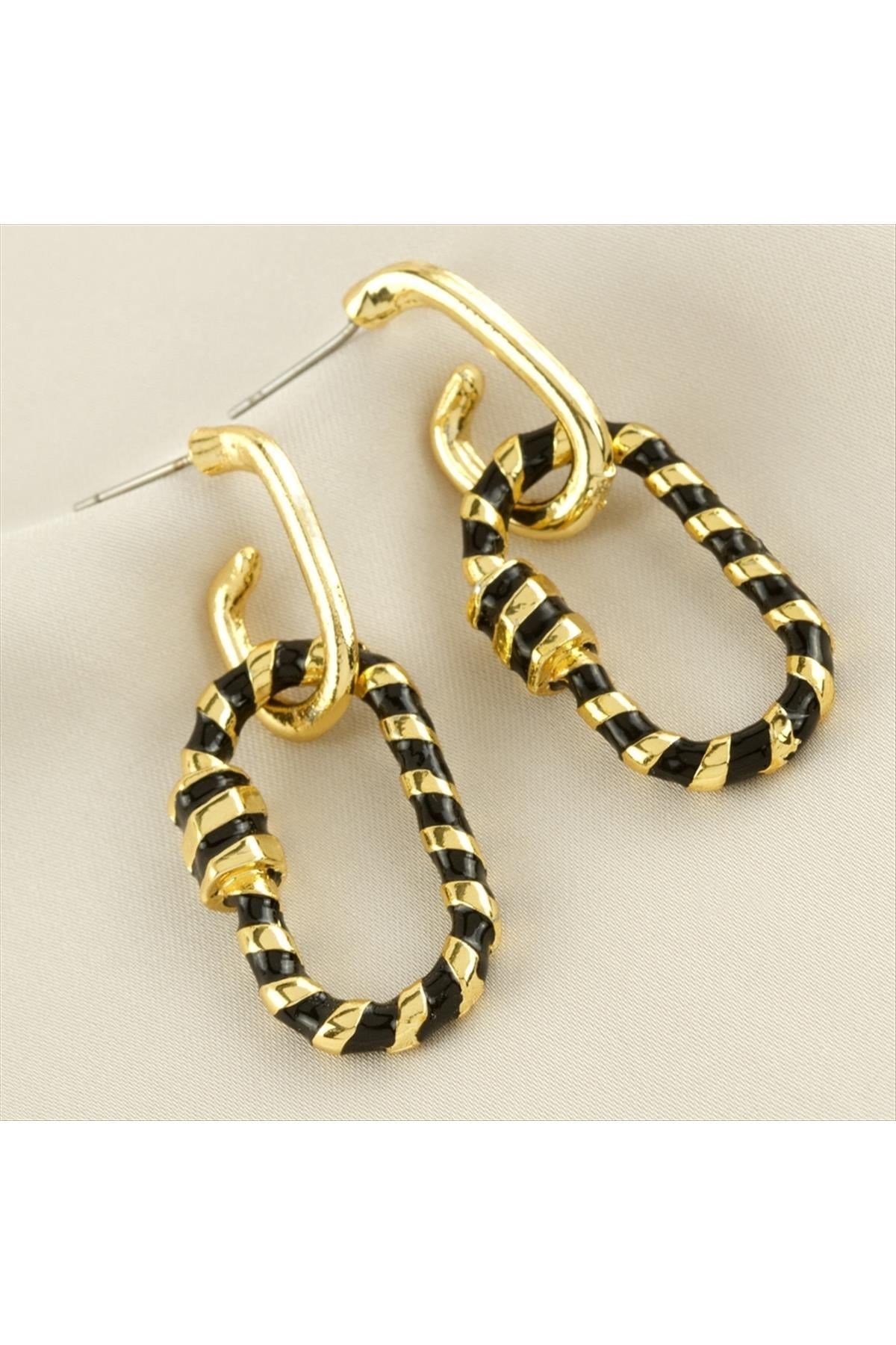 Oval Mineli Küpe 4 cm