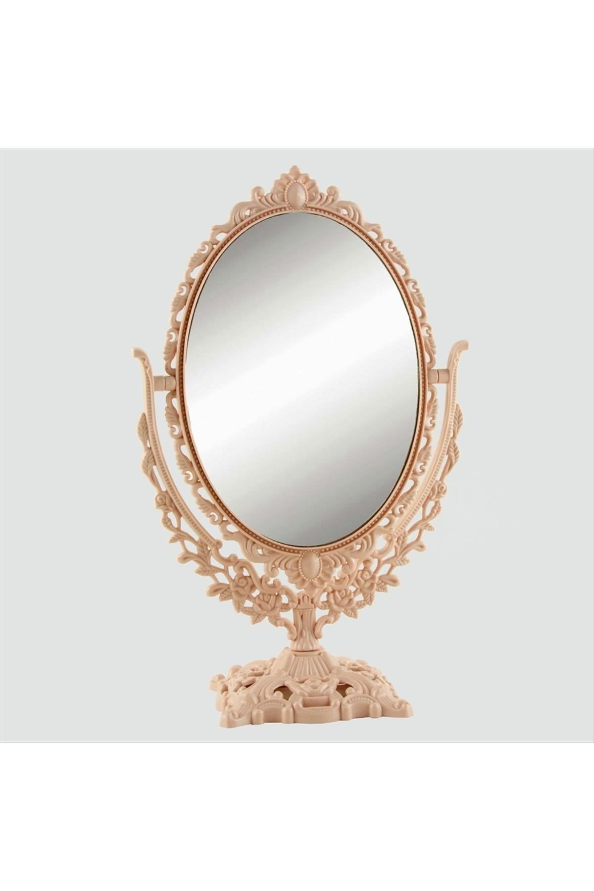 Oval Pembe Masa Aynası 28 cm