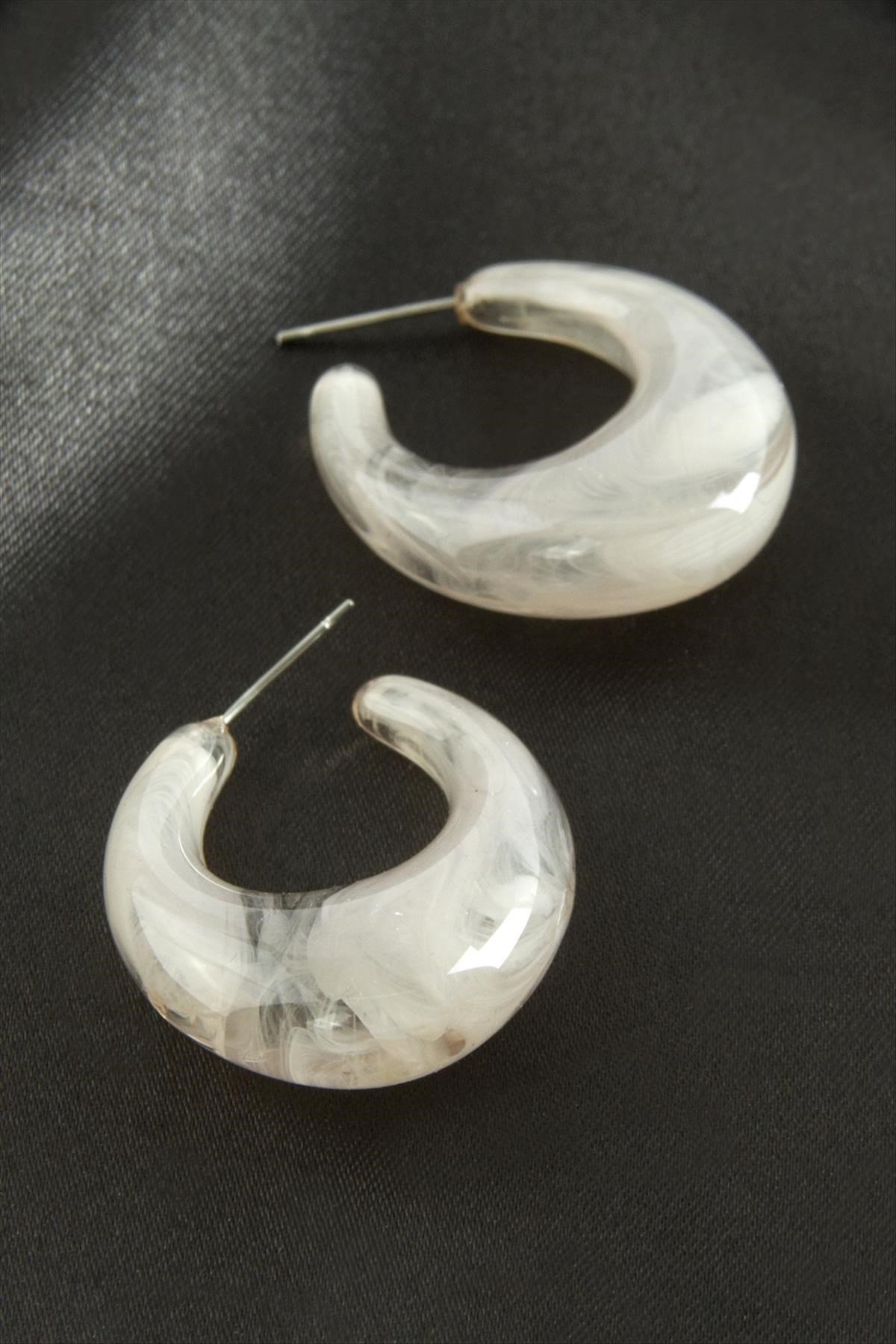 Oval Plastik Küpe