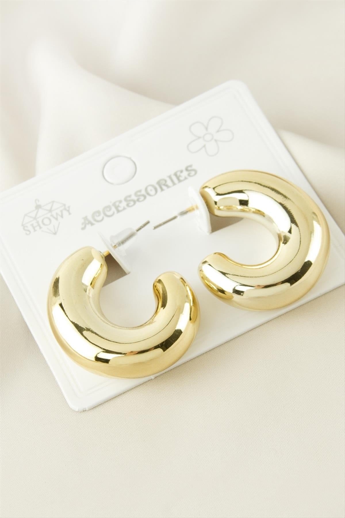 Oval Plastik Küpe