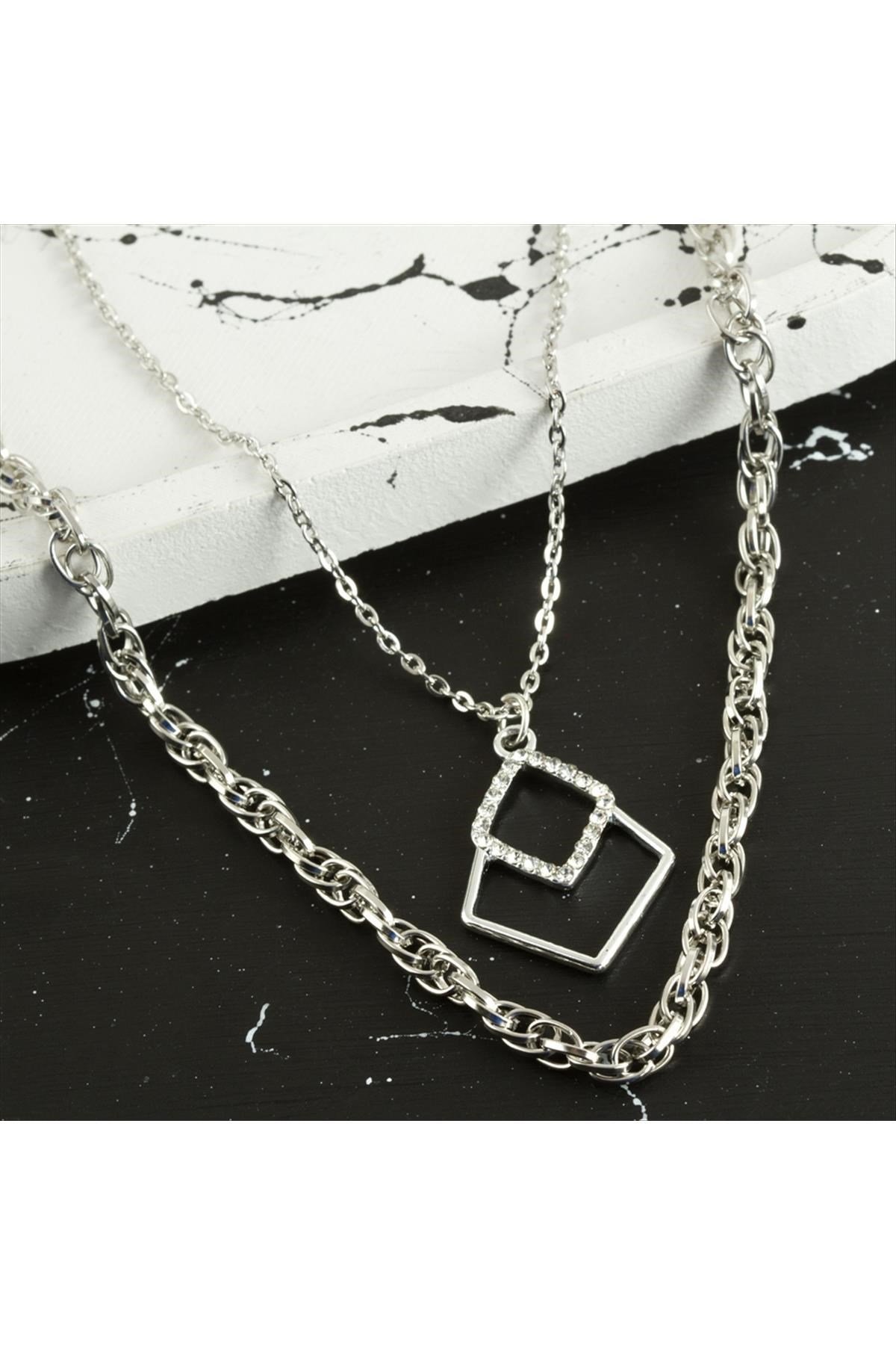 Oval Trend İkili Kolye