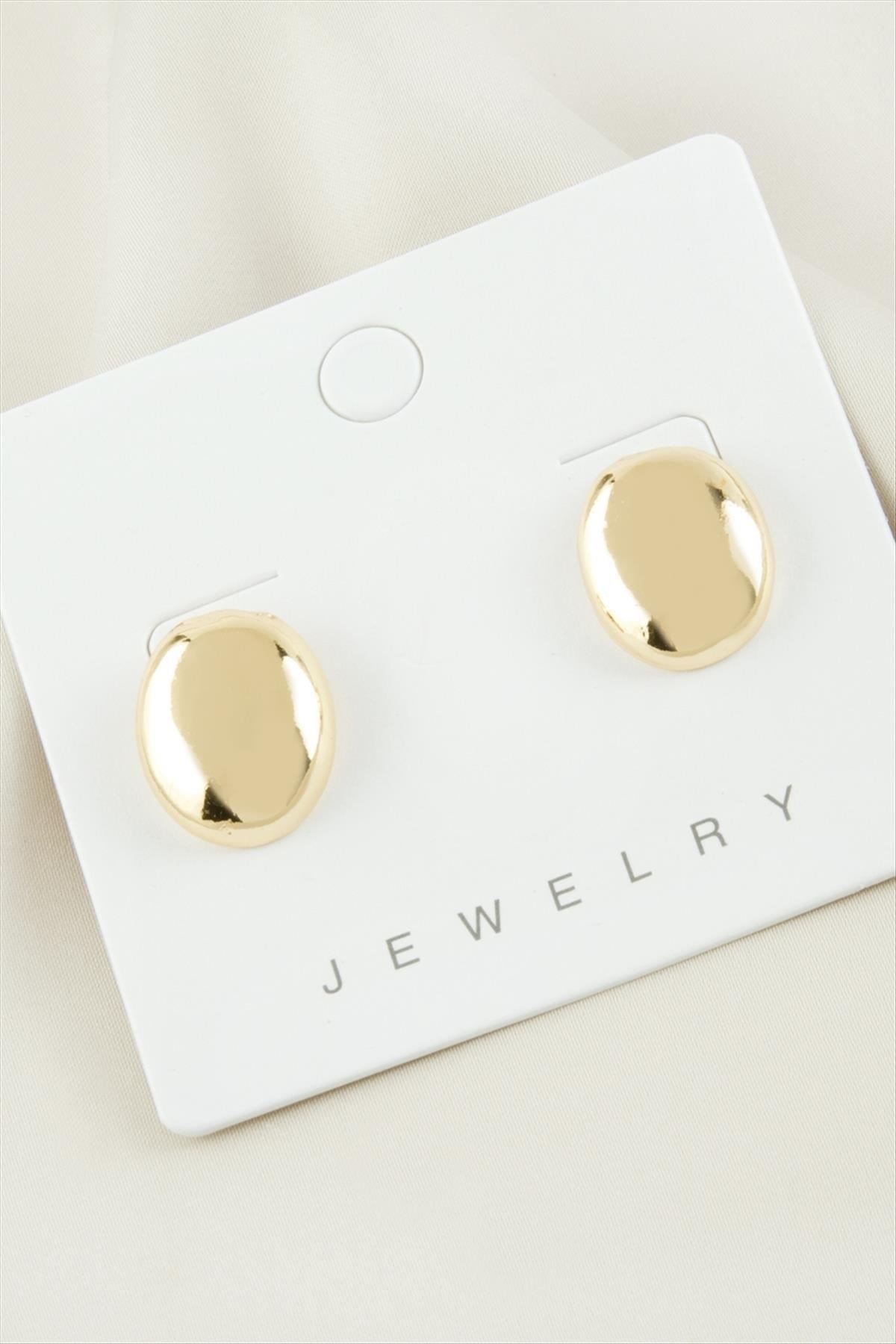 Oval Trend Metal Küpe