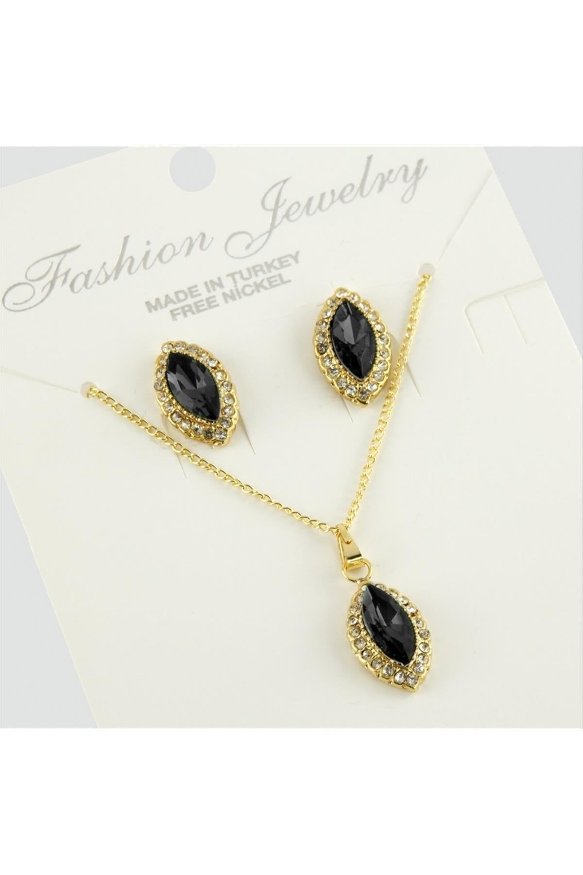 Oval Trend Yeni Sezon Taşlı Set Kolye