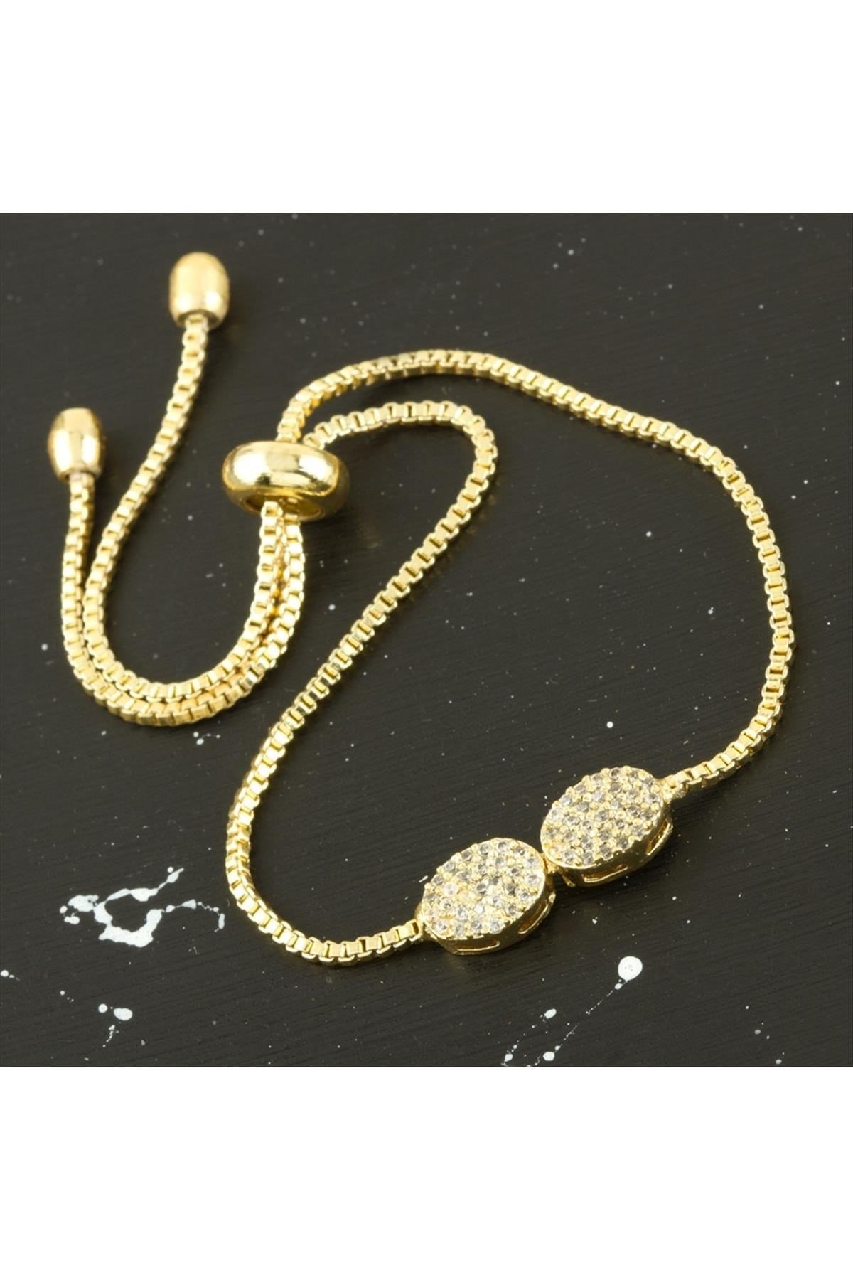 Oval Zirkon Taşlı Asansörlü Bileklik