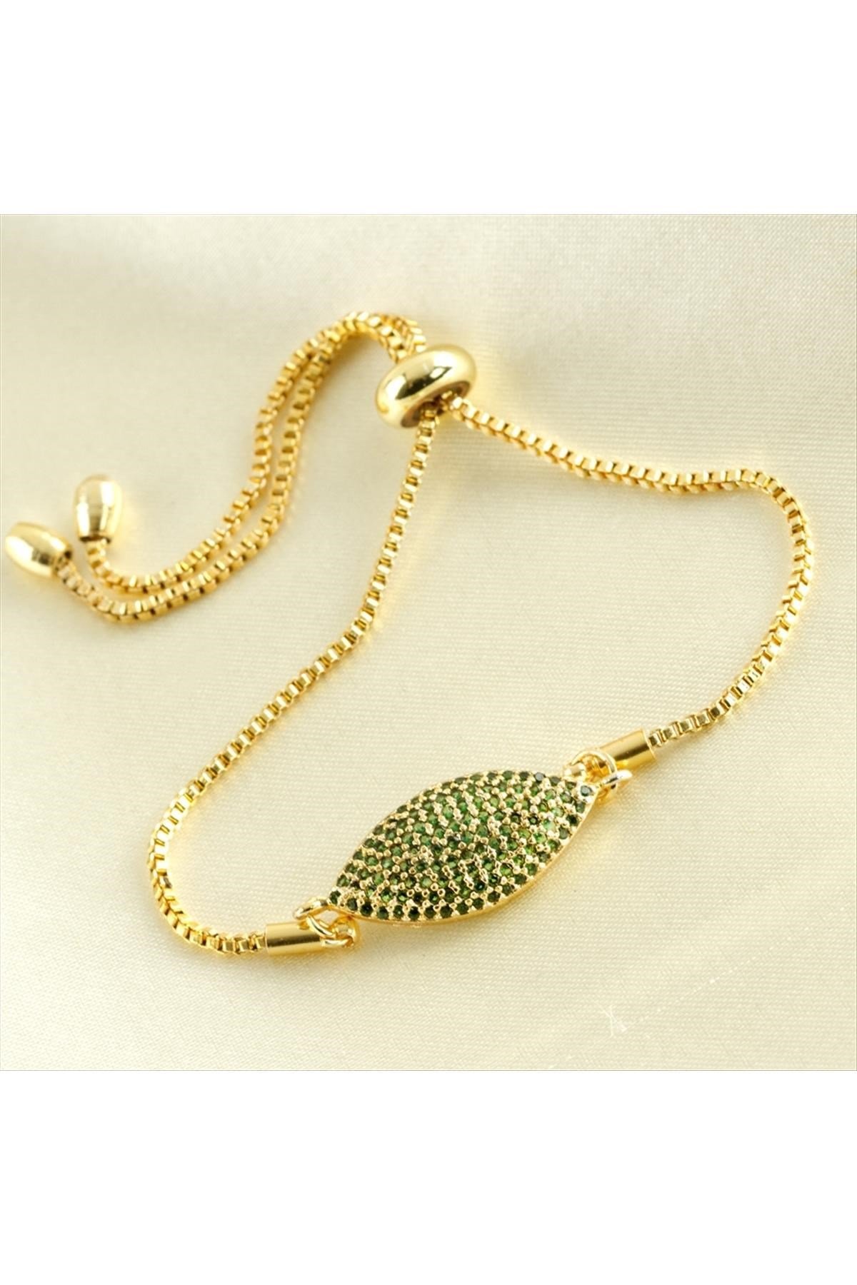 Oval Zirkon Taşlı Asansörlü Bileklik
