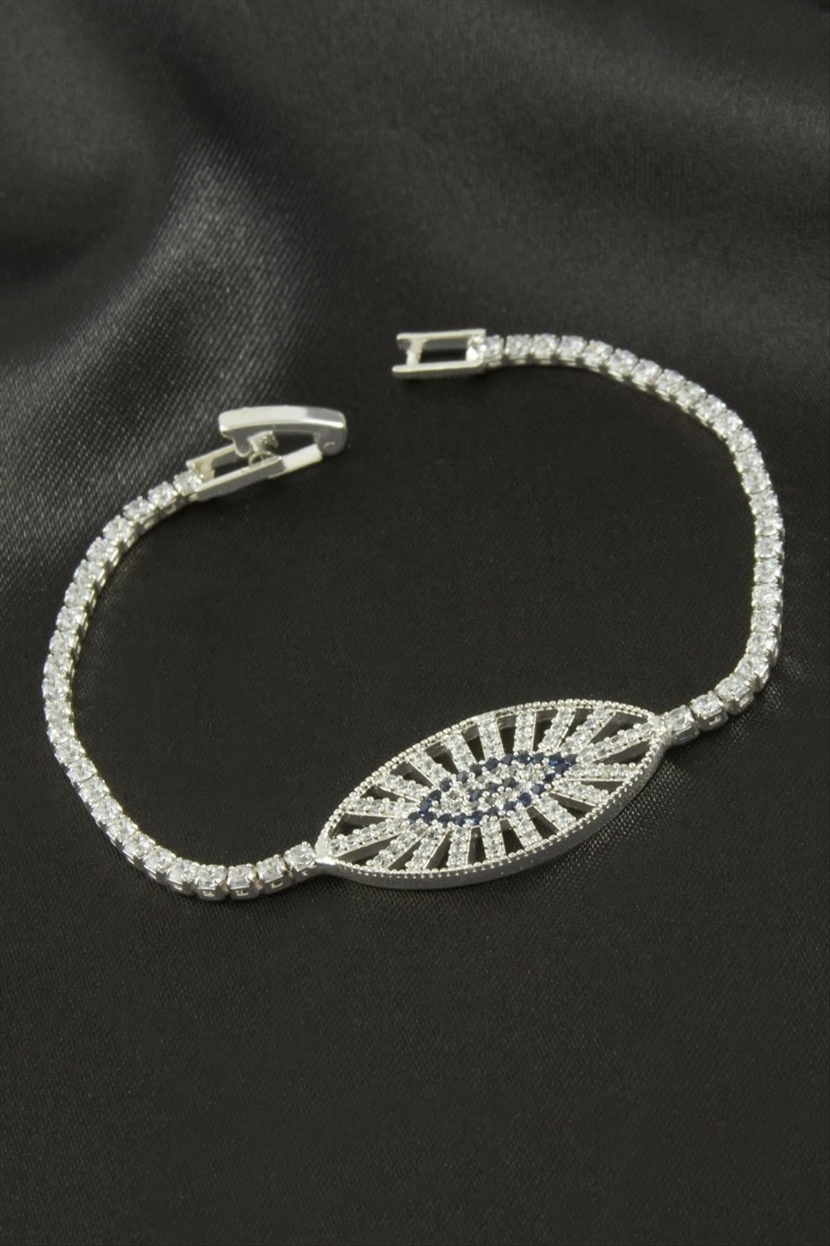 Oval Zirkon Taşlı Çocuk Bileklik 16 cm