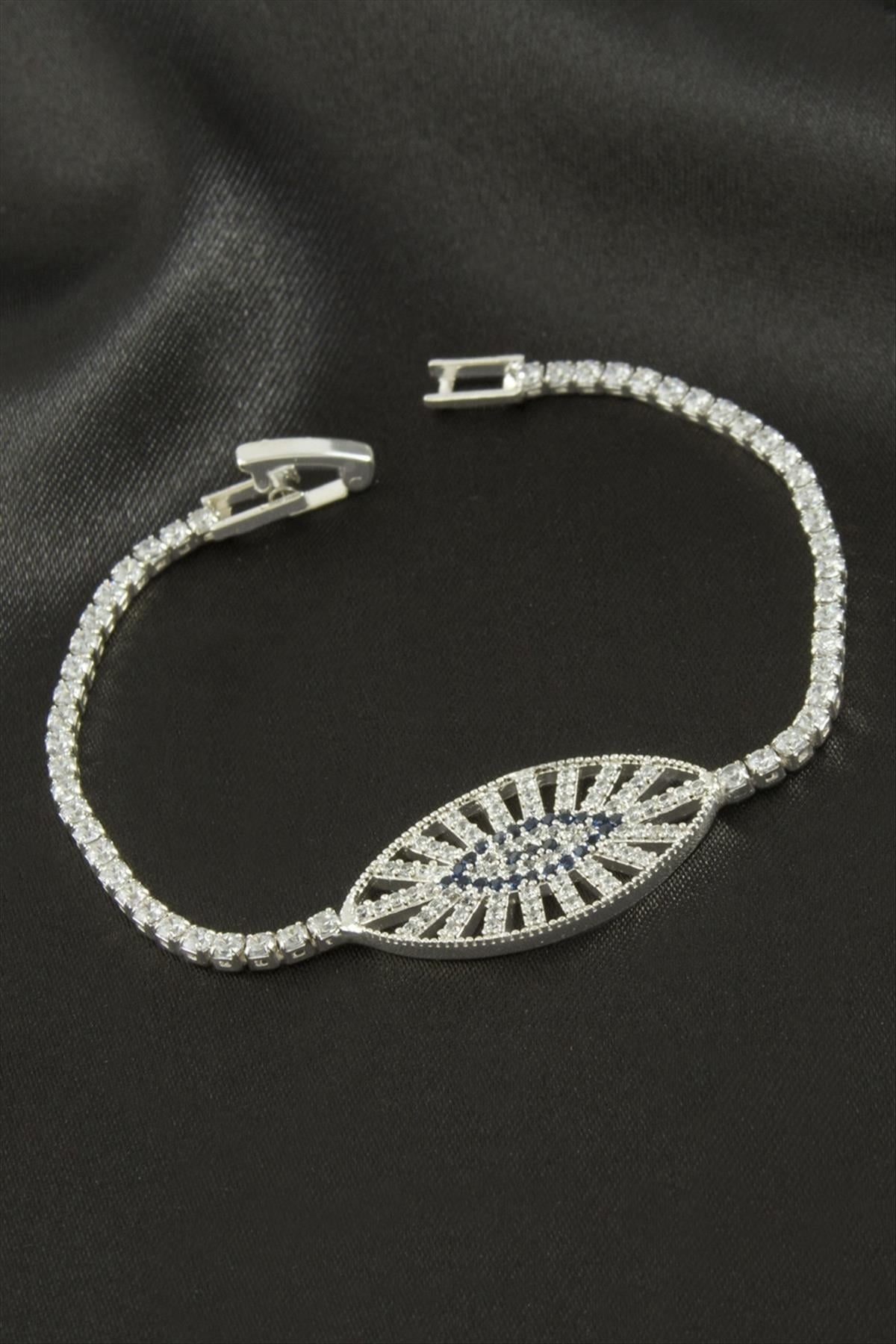 Oval Zirkon Taşlı Çocuk Bileklik 16 cm
