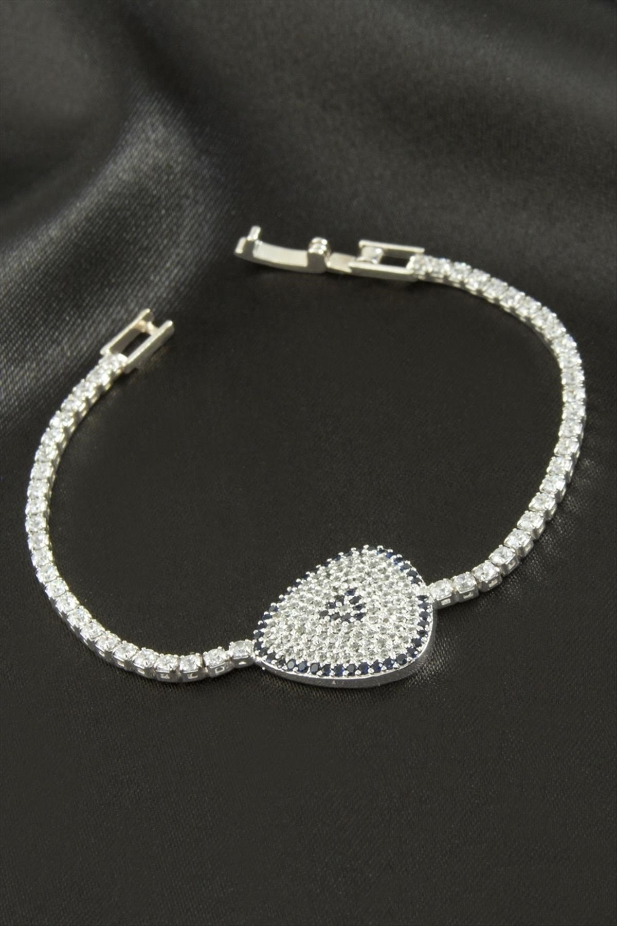 Oval Zirkon Taşlı Çocuk Bileklik 16 cm