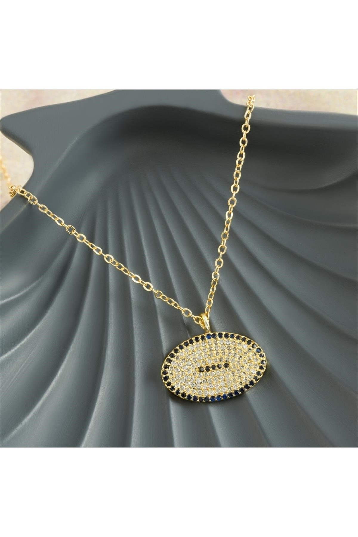 Oval Zirkon Taşlı Yeni Sezon Kolye
