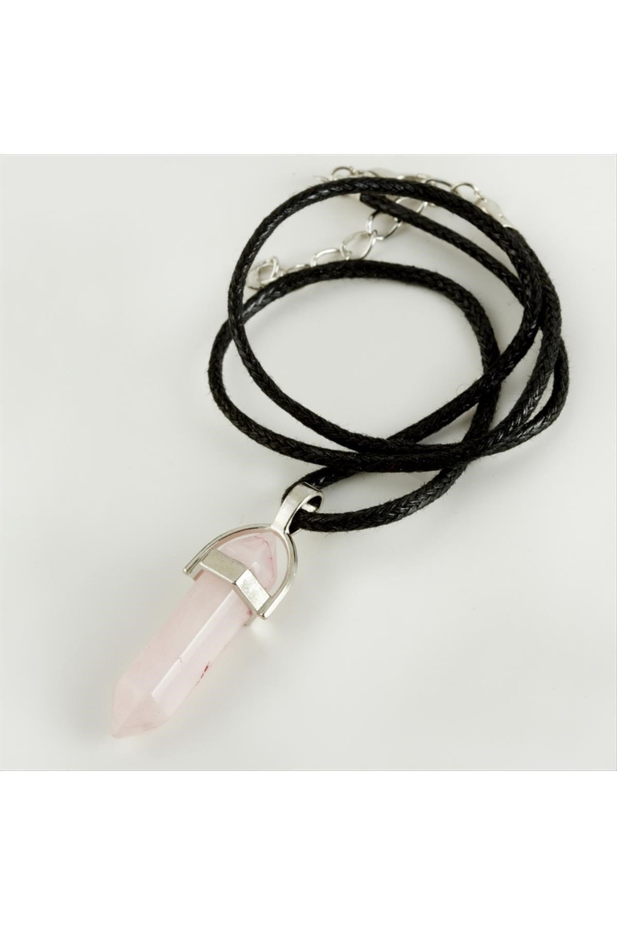 Pembe Kuvars Point Kolye