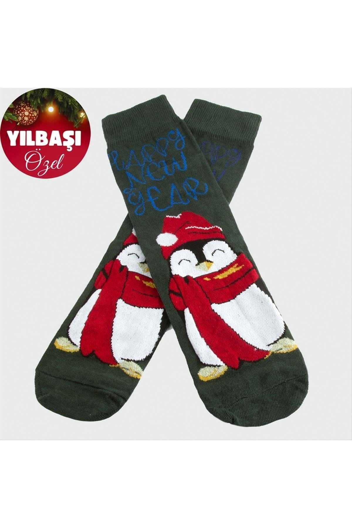 Penguen Yılbaşı Penye Çorap