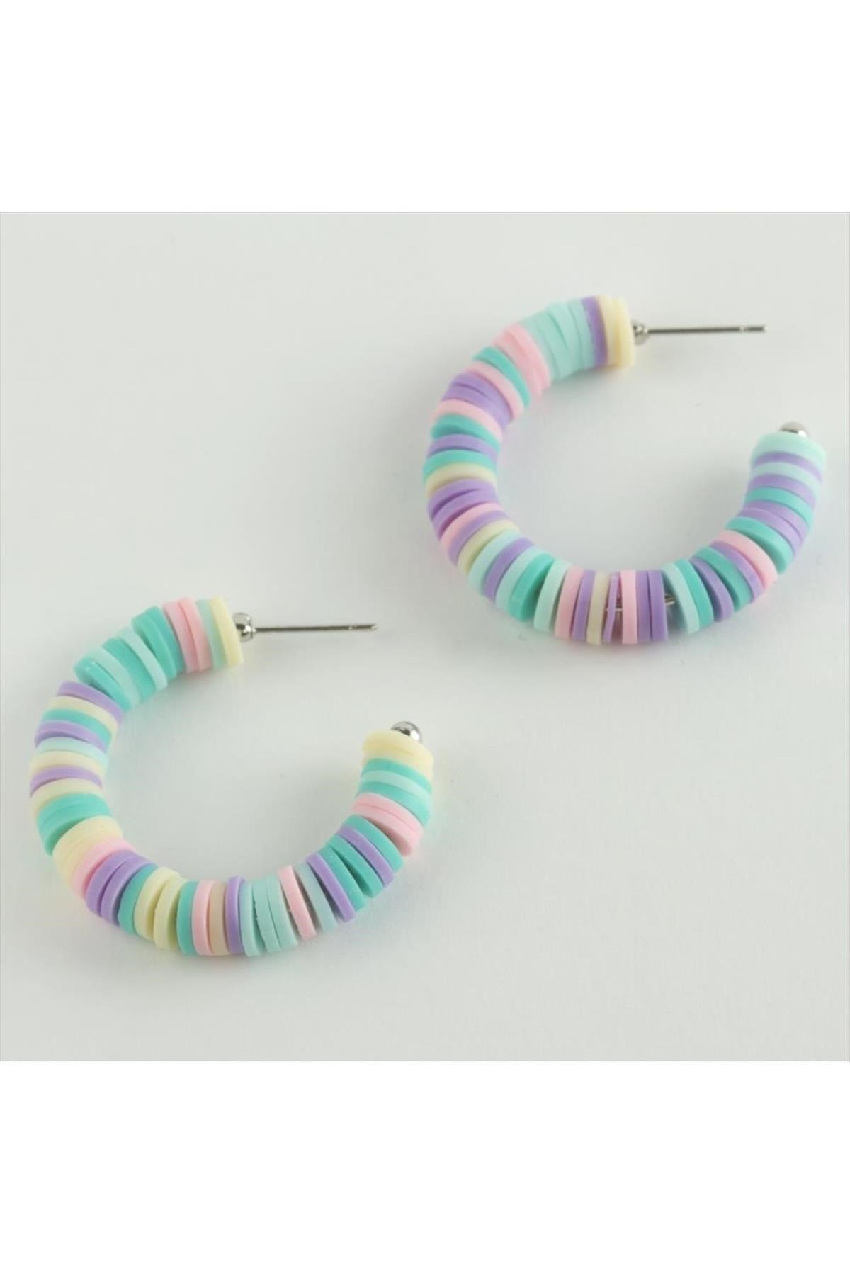 Rainbow Fimo Halka Küpe