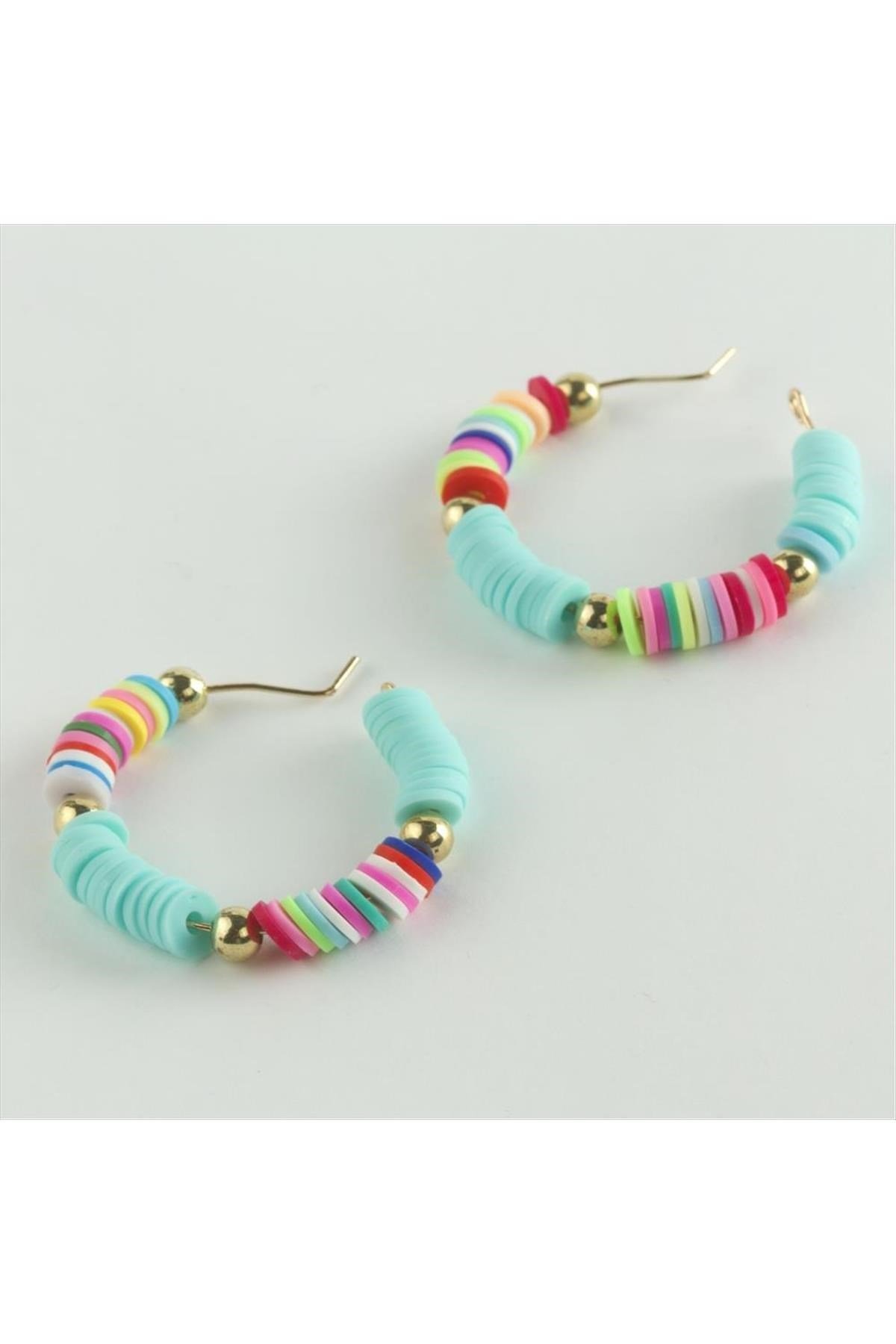 Rainbow Fimo Halka Küpe