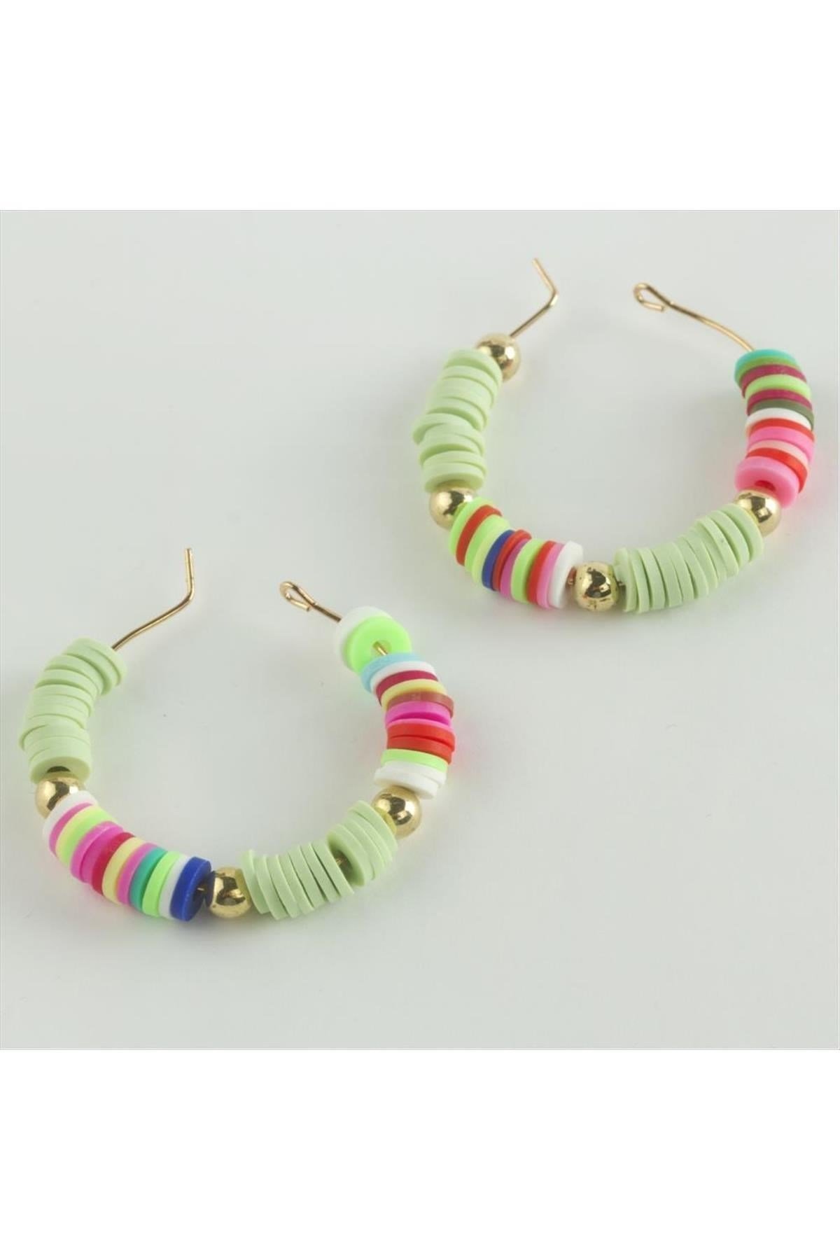 Rainbow Fimo Halka Küpe