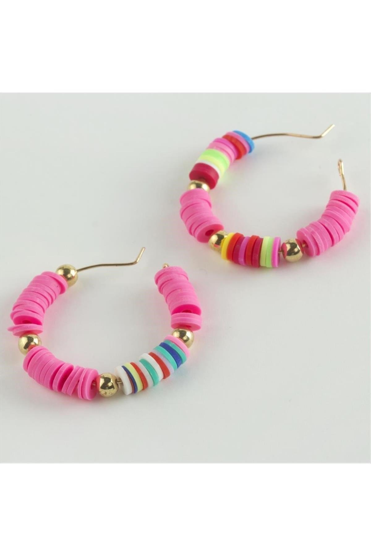 Rainbow Fimo Halka Küpe
