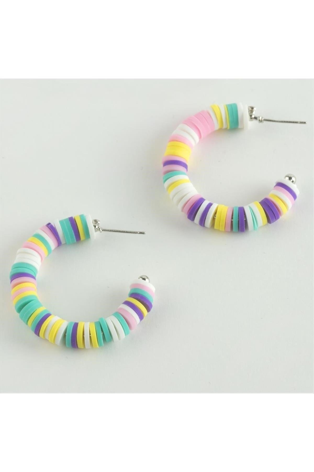 Rainbow Fimo Halka Küpe