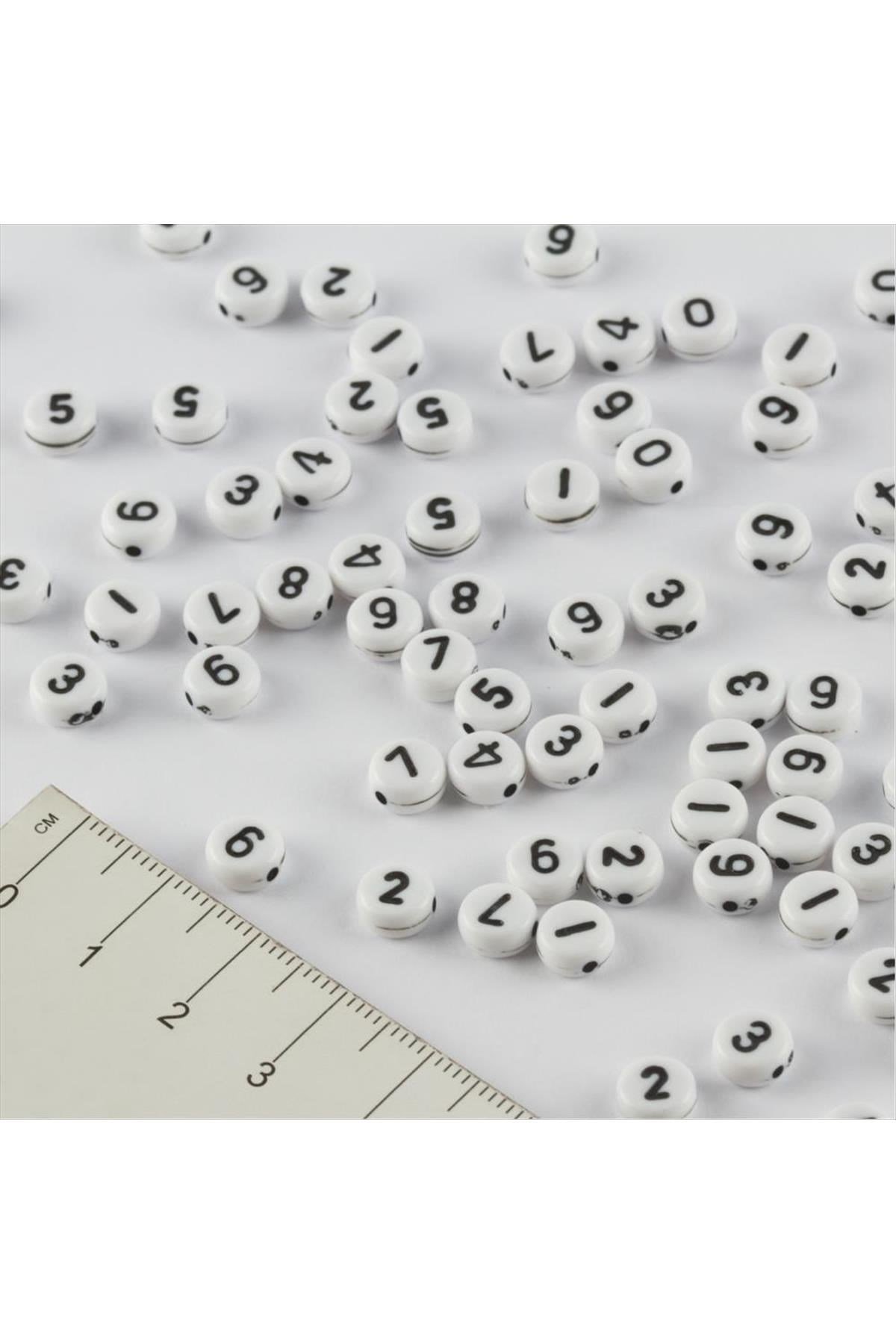 Rakam Yuvarlak Boncuk 30 Gram