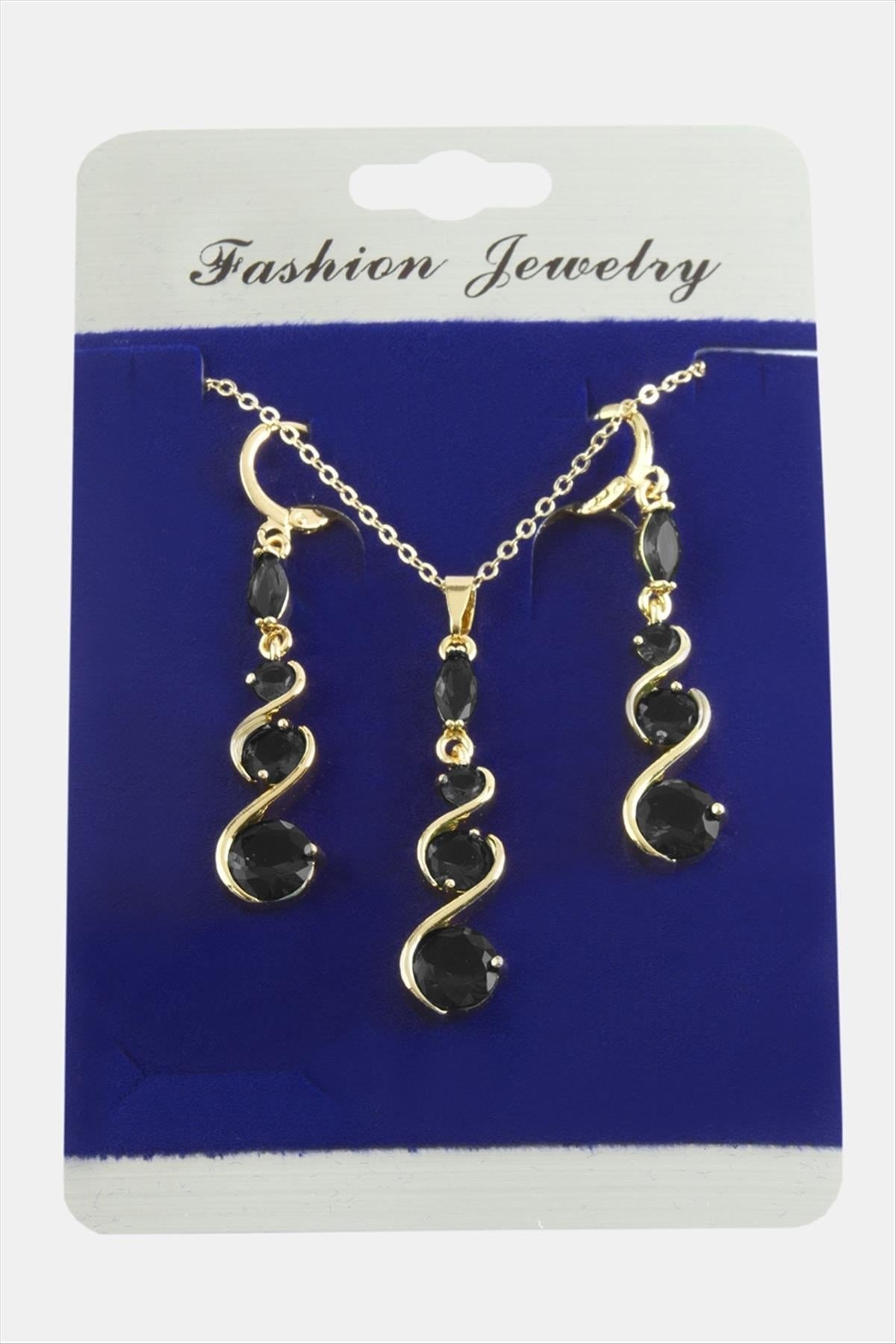 Sargılı Zirkon Taşlı Set Kolye