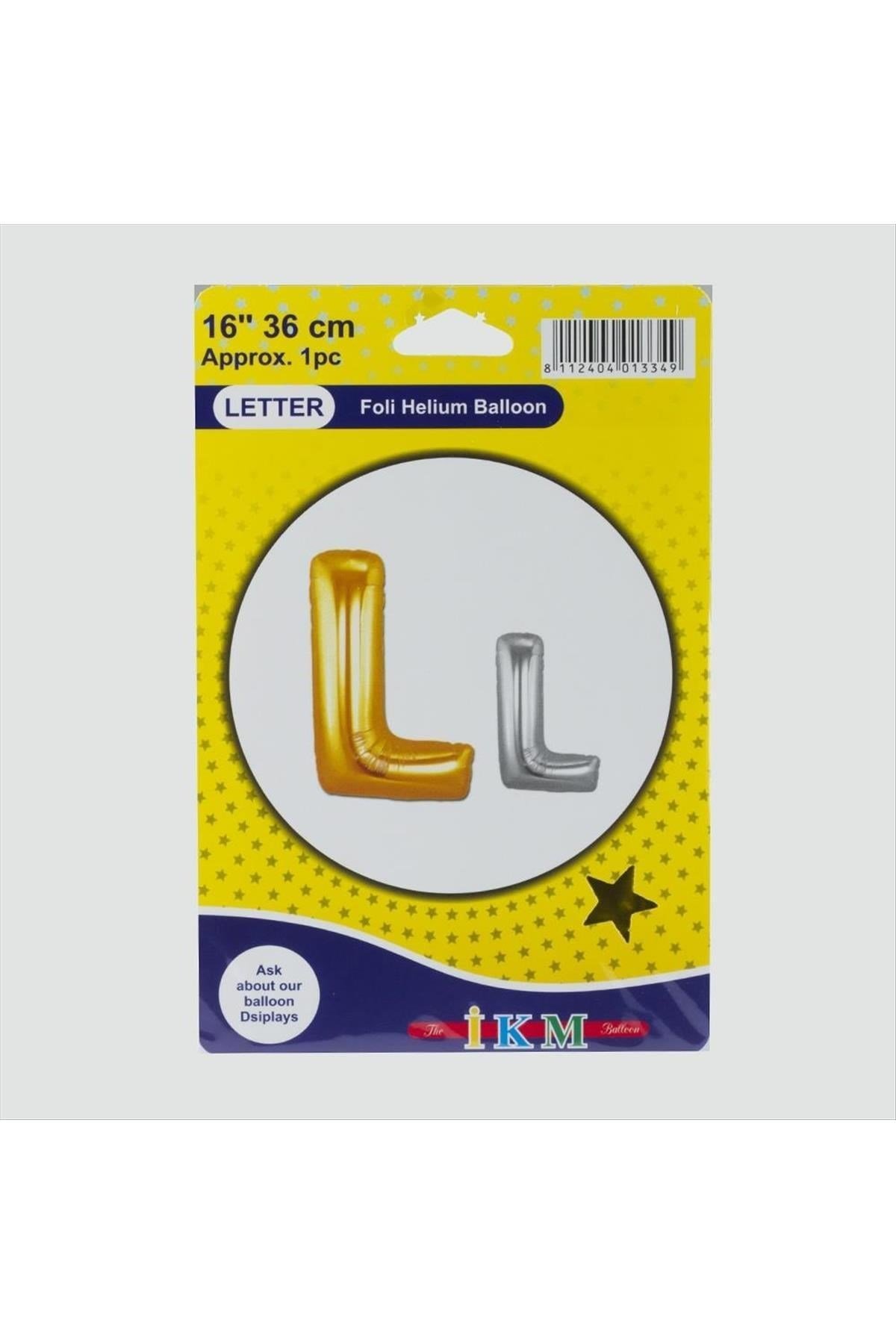 Sarı Renkli 16*36 Harfli Folyo Balon