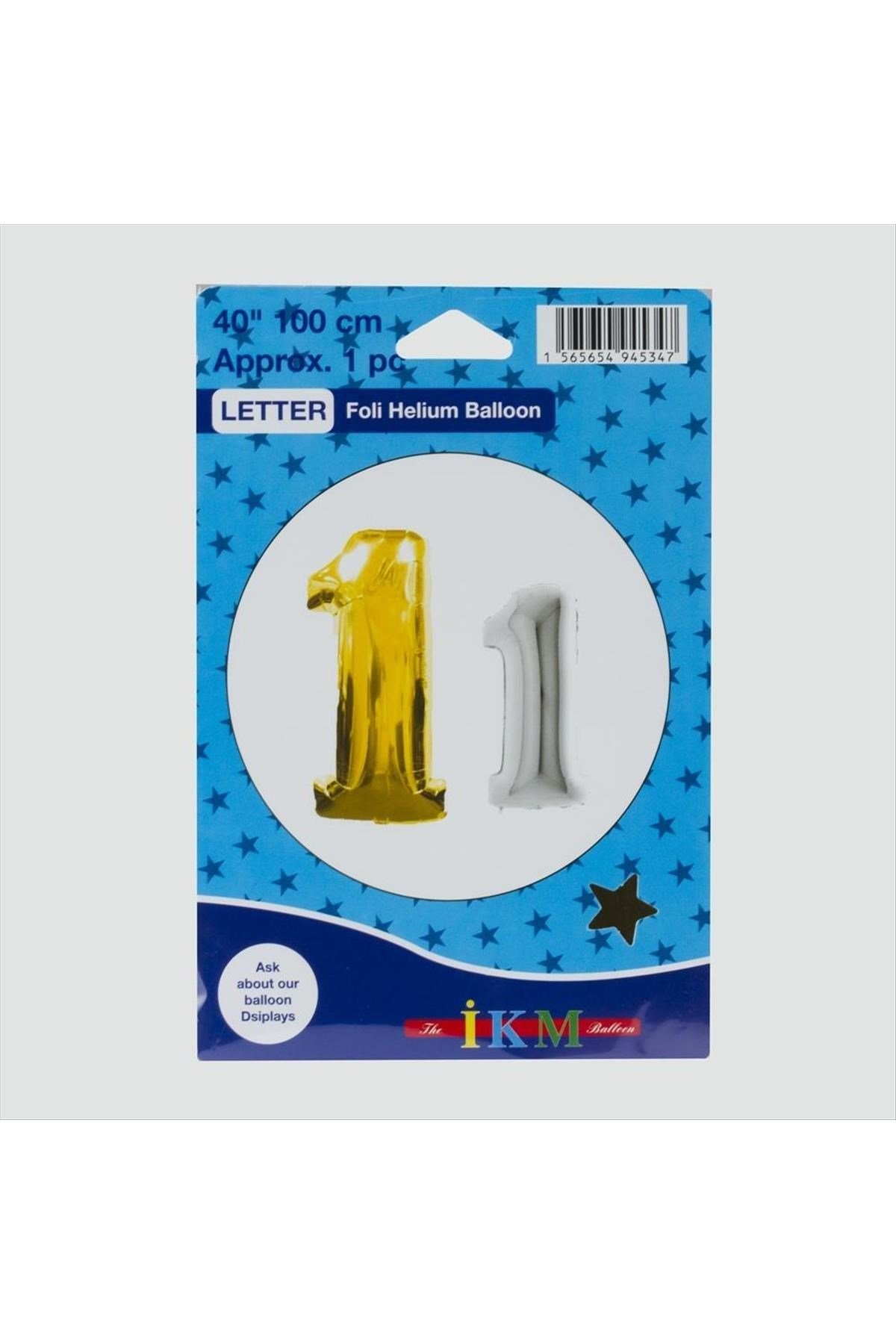 Sarı Renkli 40*100 Rakam Folyo Balon