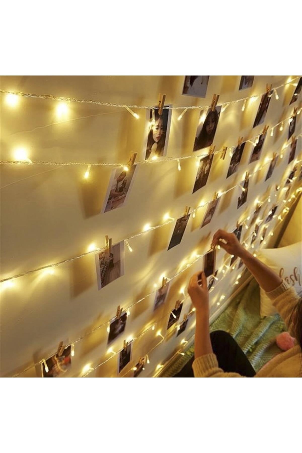 Sarı Renkli Led Işık Pilli 10 Metre