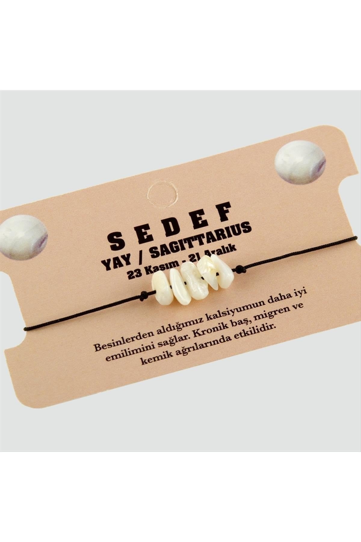 Sedef Doğal Taşlı Yay Burç Bileklik