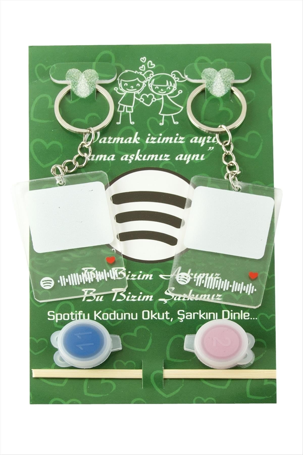 Sevgili Parmak İzli Anahtarlık Yapma Seti