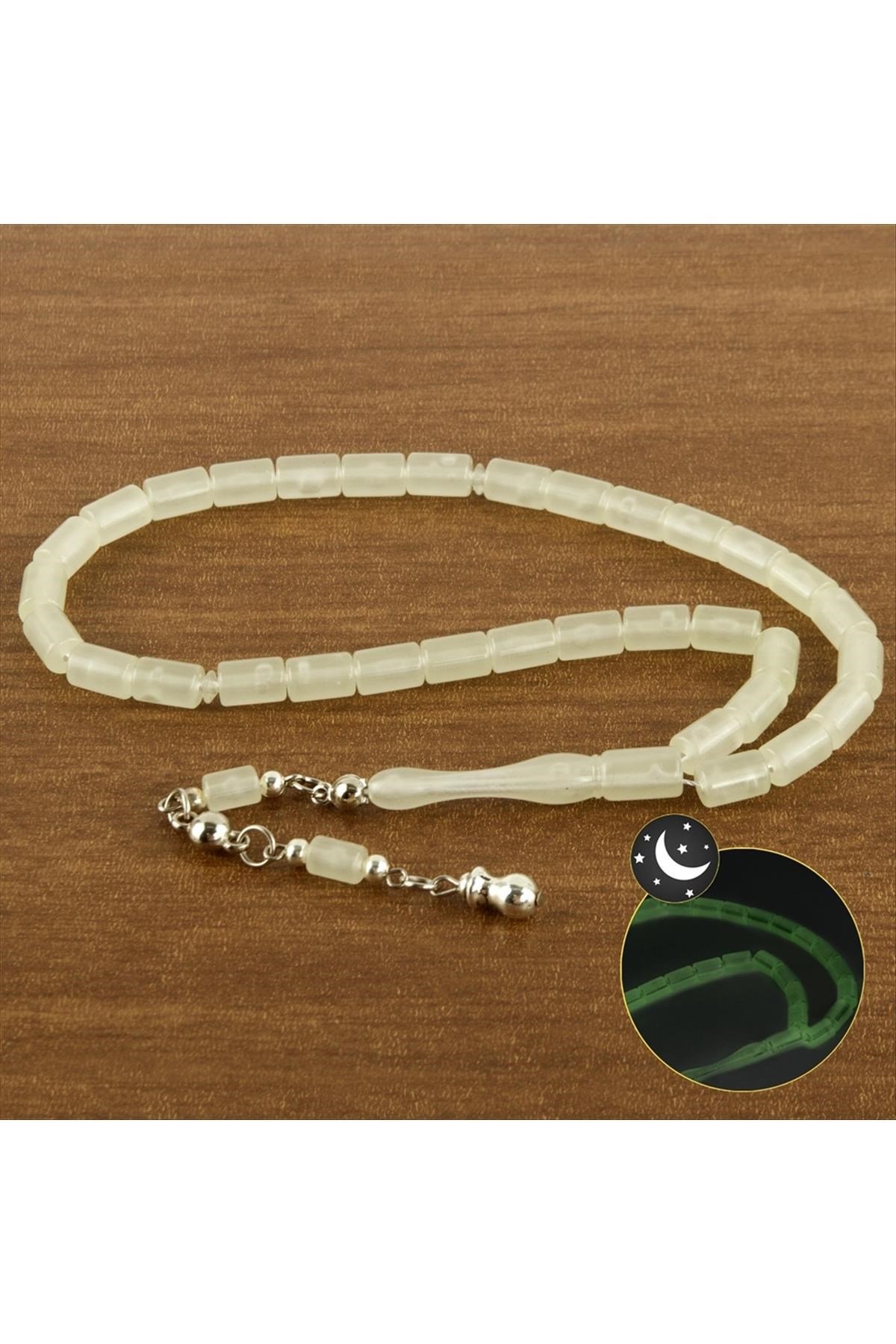 Silindir Kesim Fosforlu Tesbih 8*10 mm