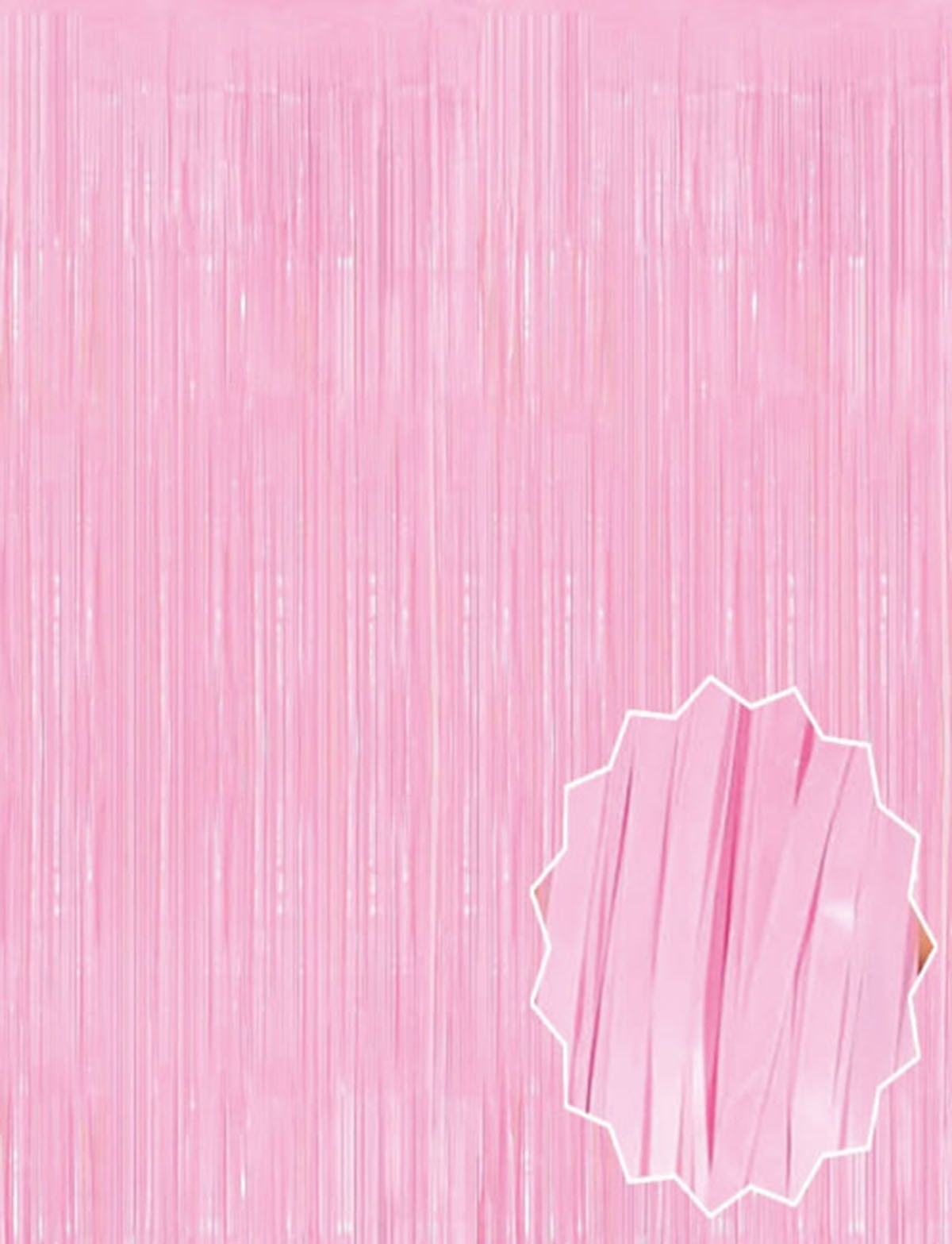 Soft Pembe Püsküllü Kapı Perdesi