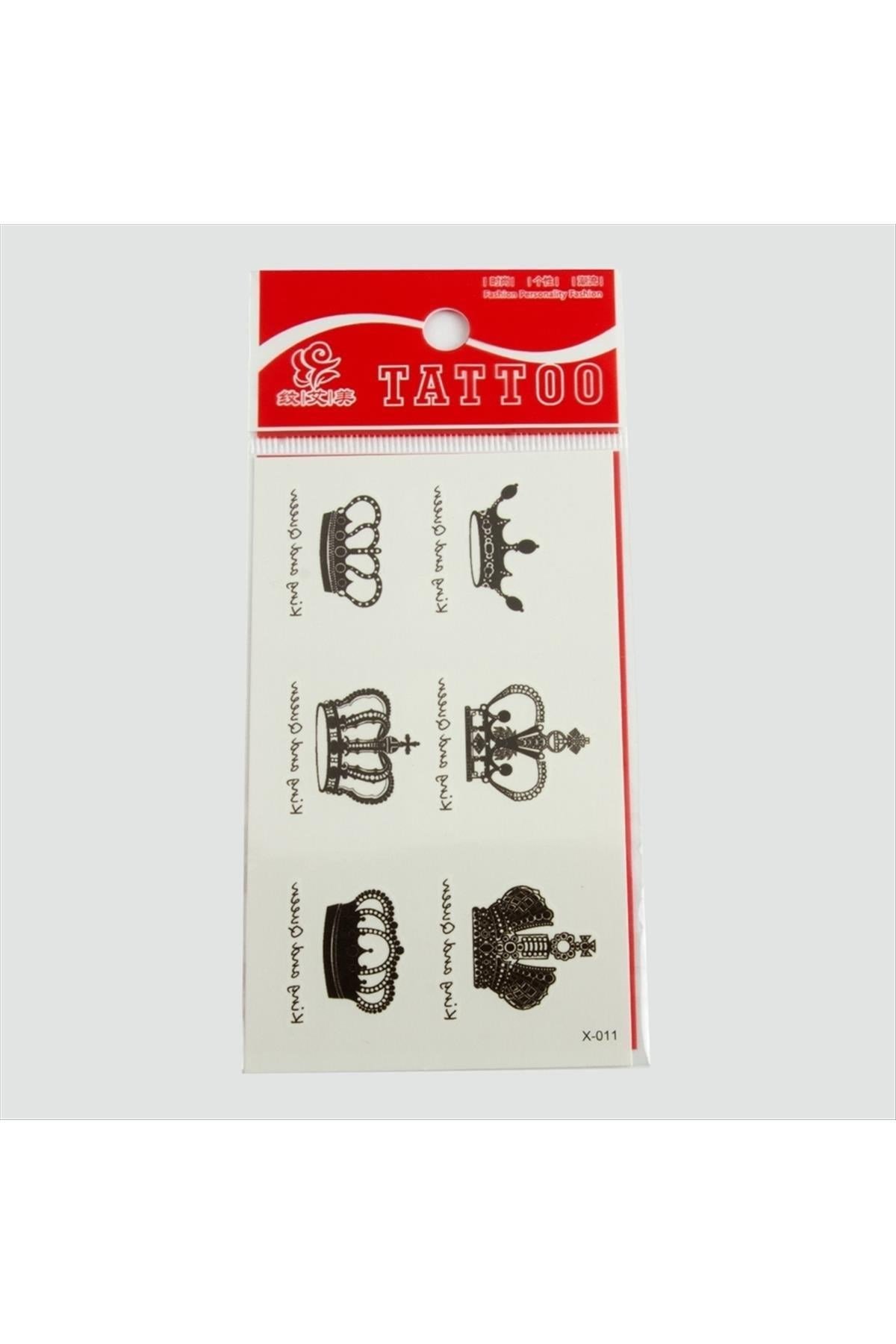Taç Tattoo Dövme Sticker Küçük