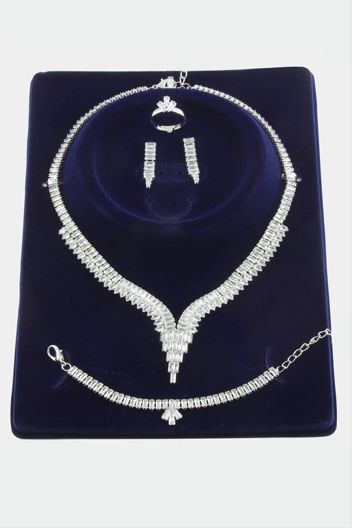 Tamtur Zirkon Baget Taşlı Lüks Kararmaz Set Kolye 6 mm