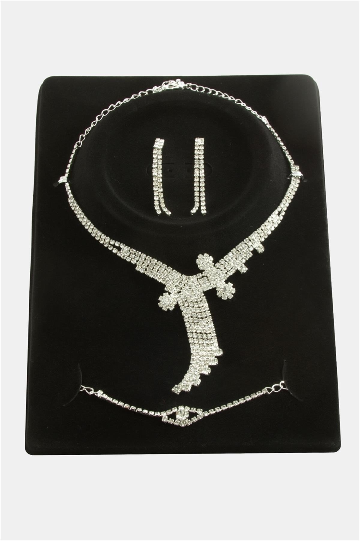 Taşlı Lüks Set Kolye