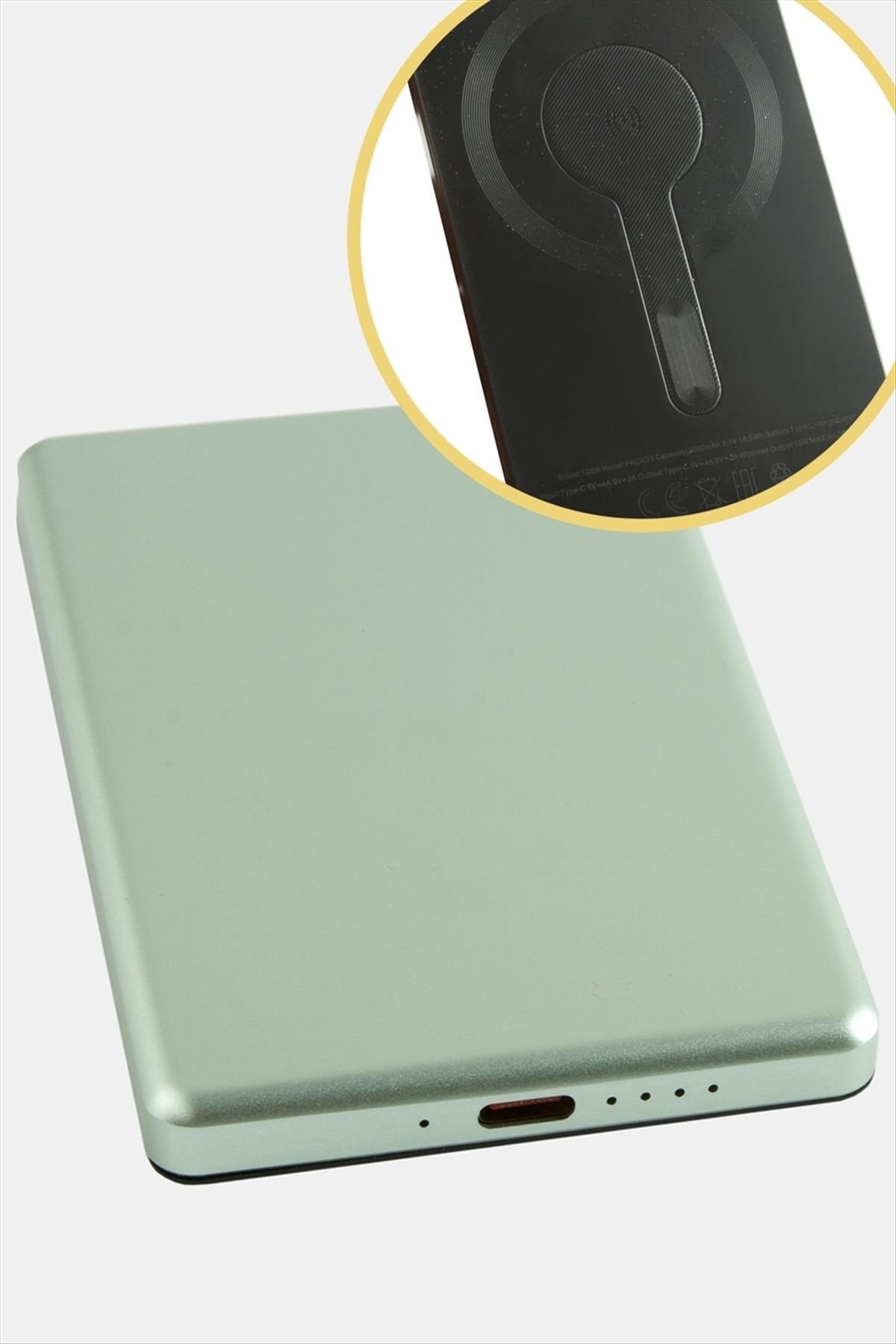 TG06 Mini Manyetik 5000 mAh Power Bank Taşınabilir Şarj Cihazı