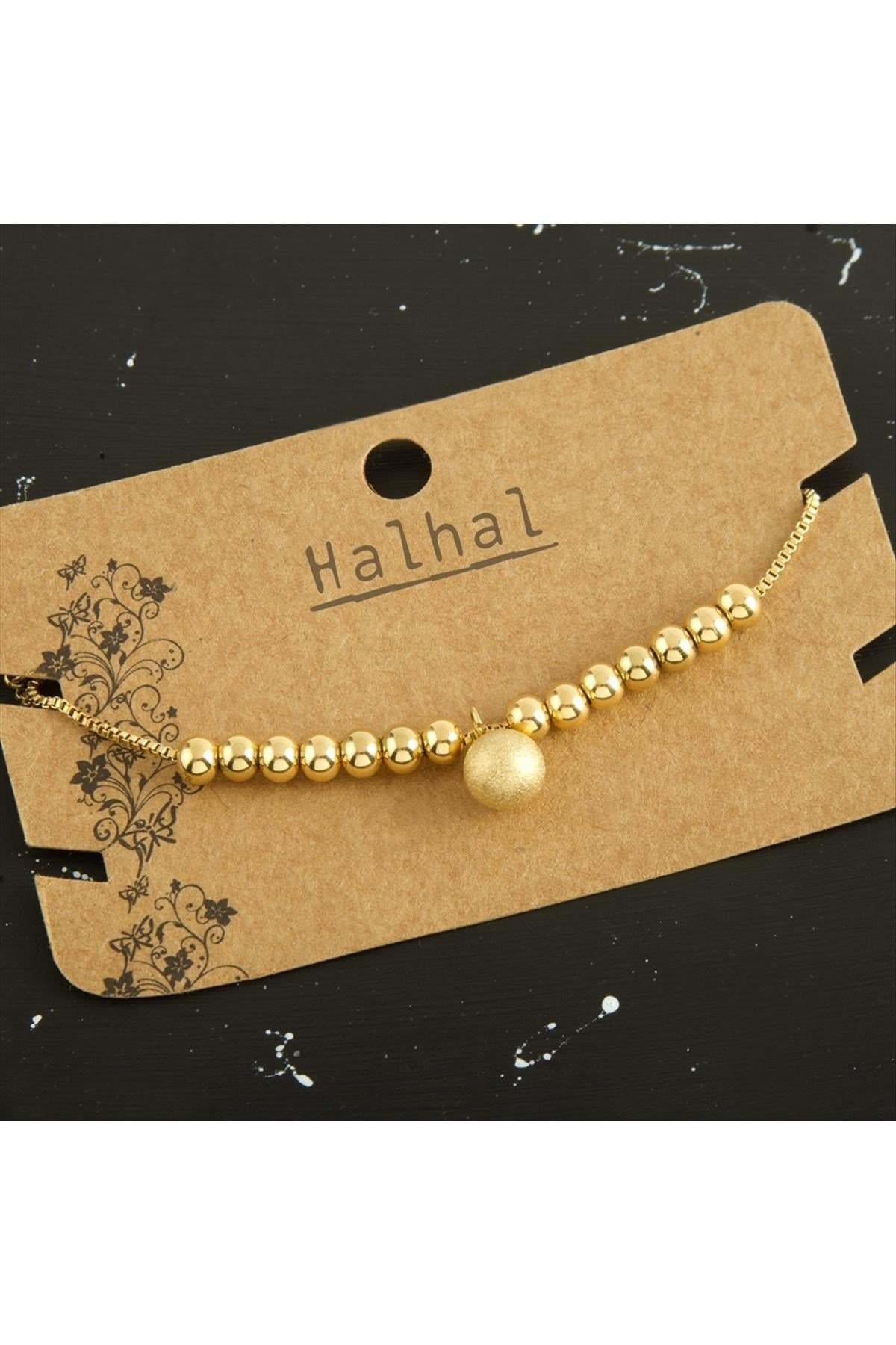 Top Figürlü Lüks Çelik Halhal