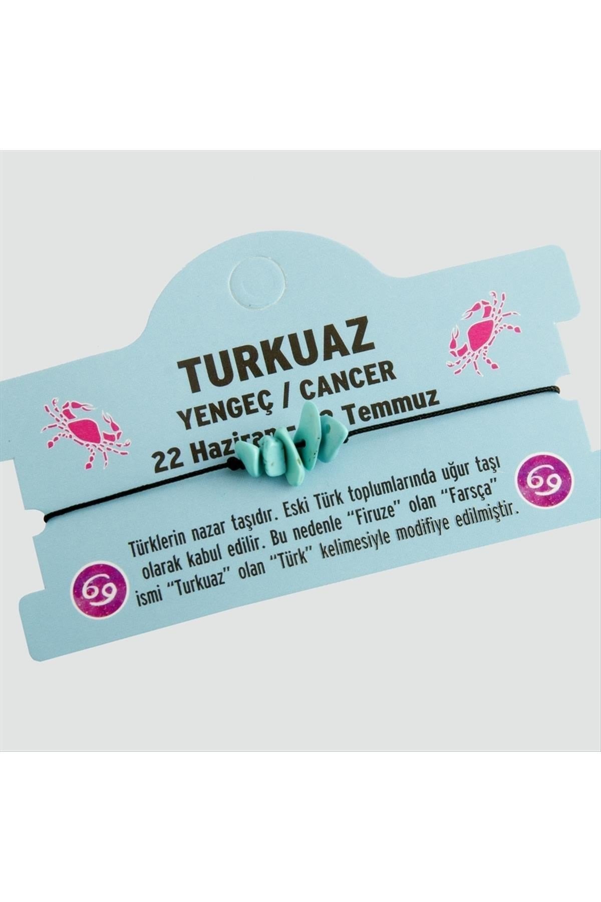 Turkuaz Doğal Taşlı Yengeç Burç Bileklik