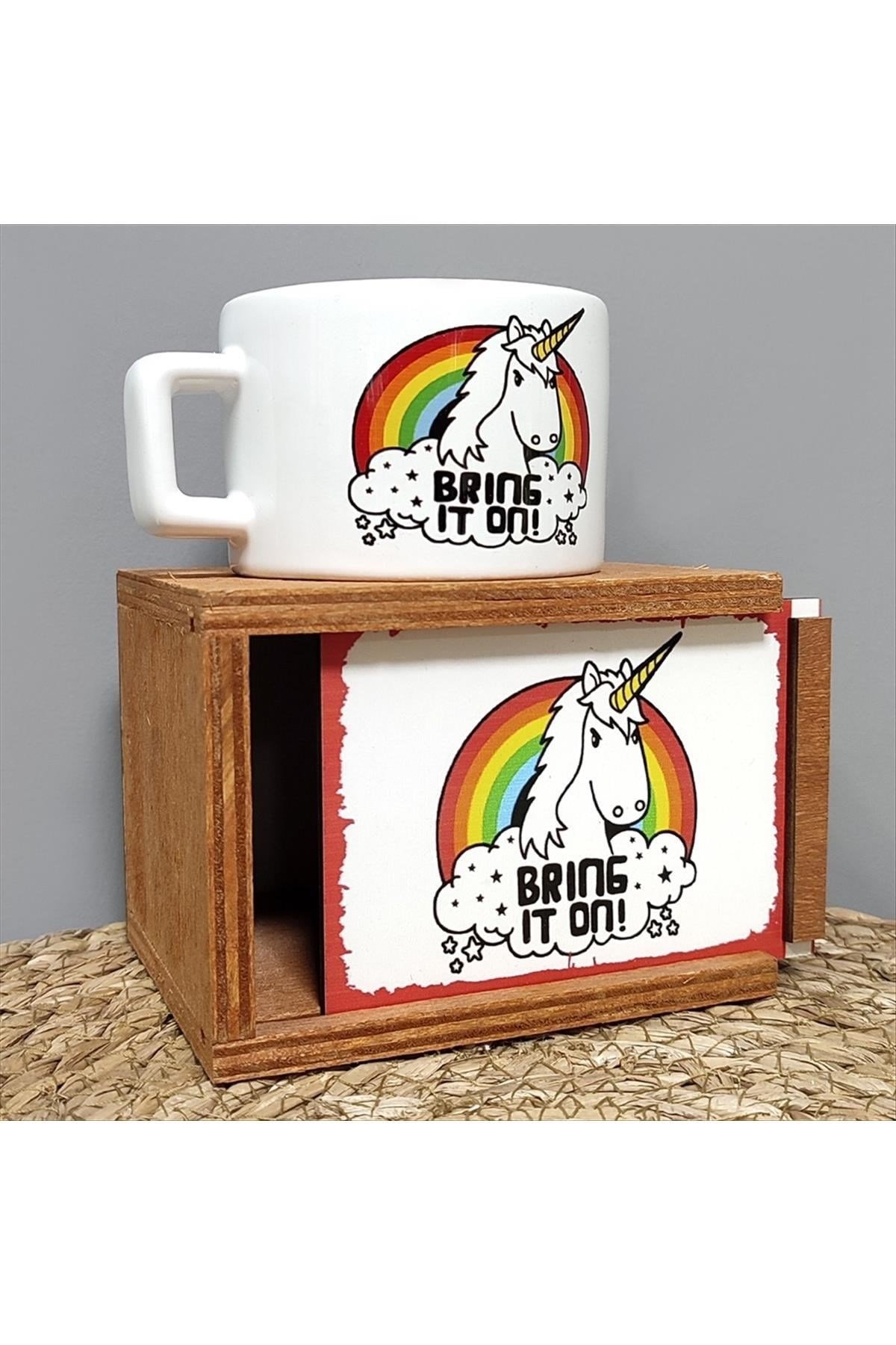Unicorn Ahşap Kutulu Kupa