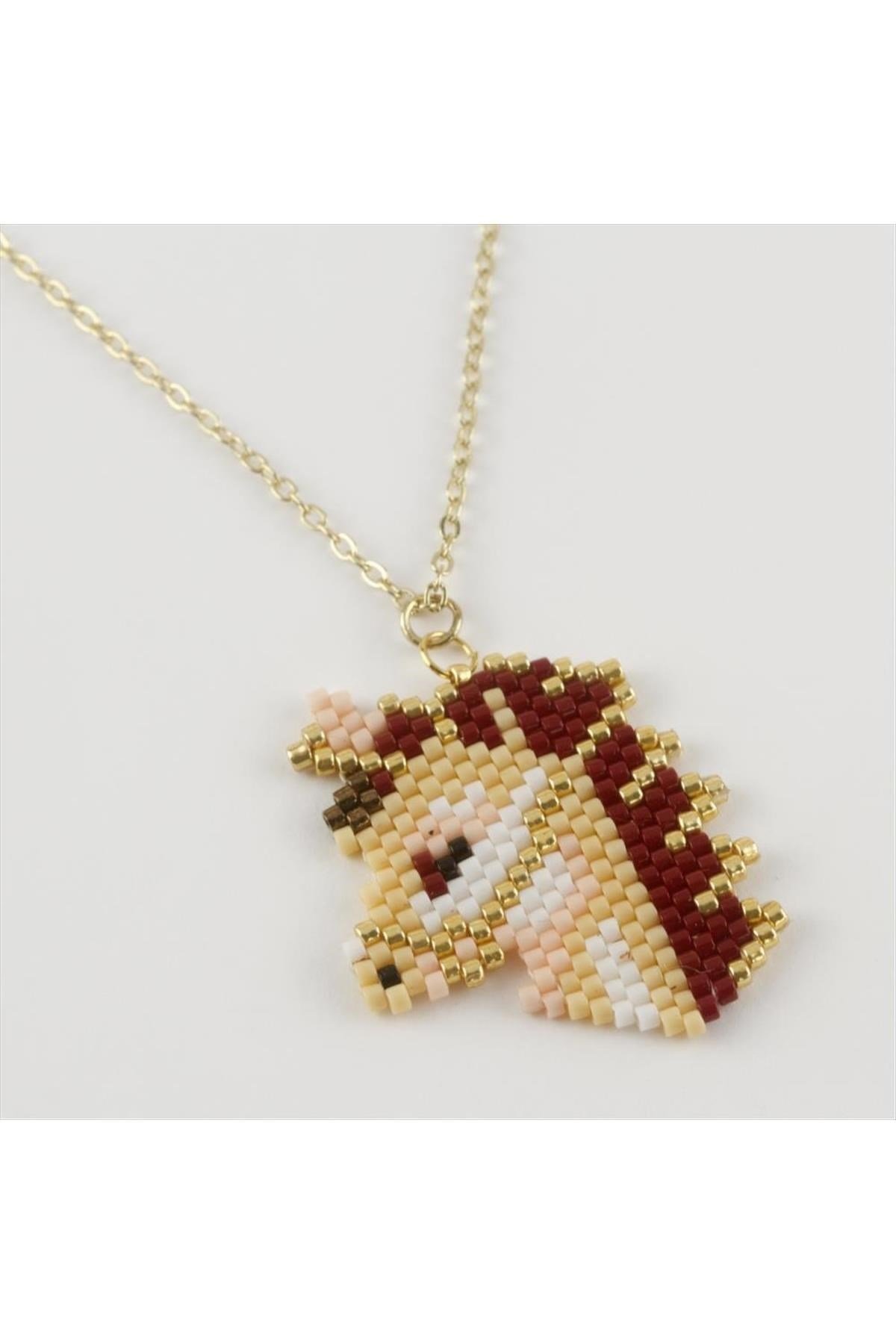 Unicorn Figürlü Miyoki Boncuk Etnik Kolye