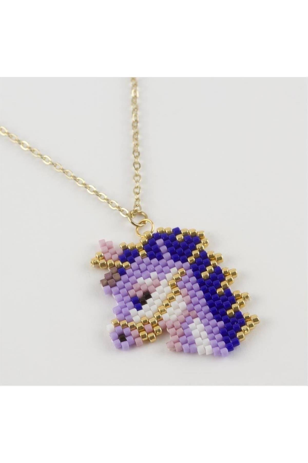 Unicorn Figürlü Miyoki Boncuk Etnik Kolye