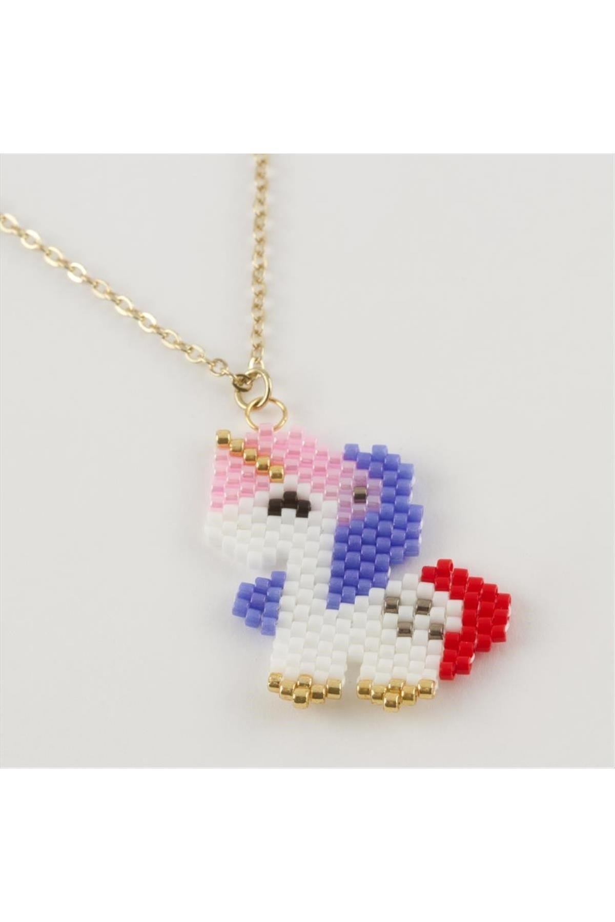 Unicorn Figürlü Miyoki Boncuk Etnik Kolye