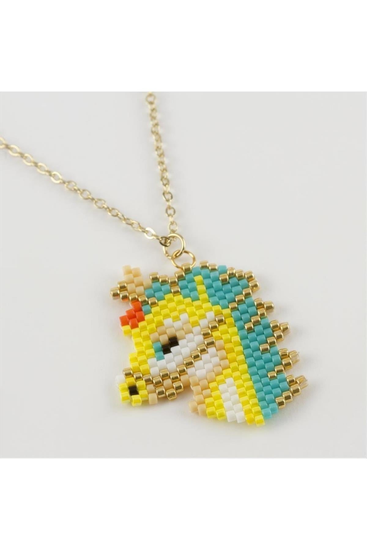 Unicorn Figürlü Miyoki Boncuk Etnik Kolye