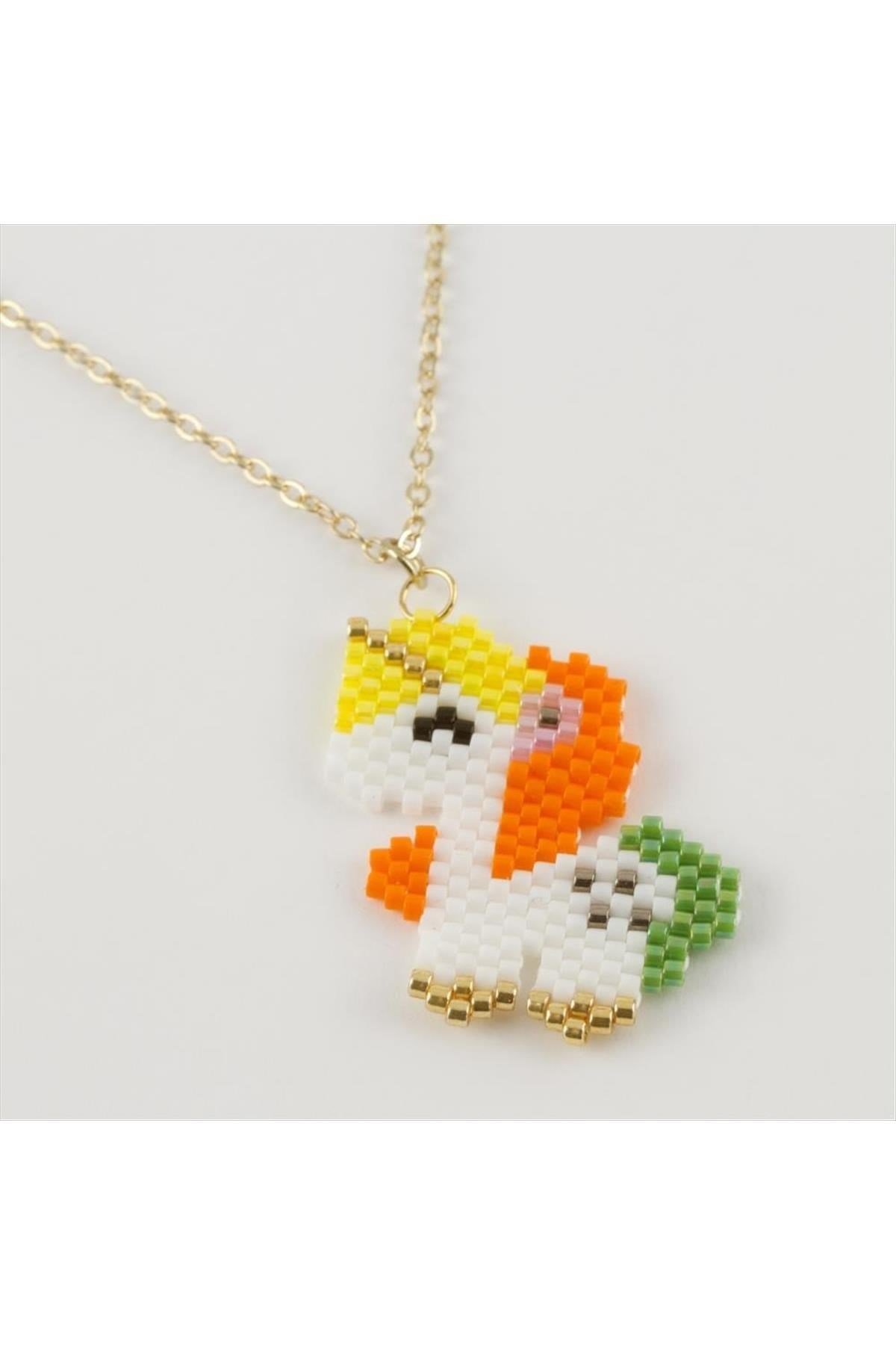 Unicorn Figürlü Miyoki Boncuk Etnik Kolye