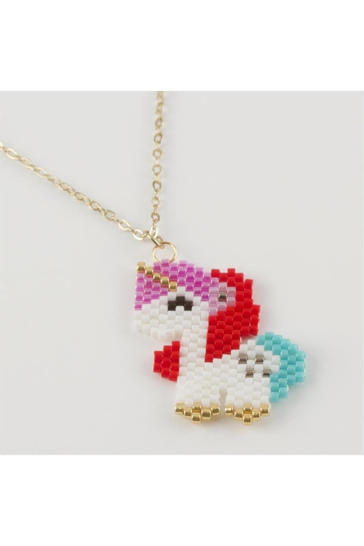 Unicorn Figürlü Miyoki Boncuk Etnik Kolye
