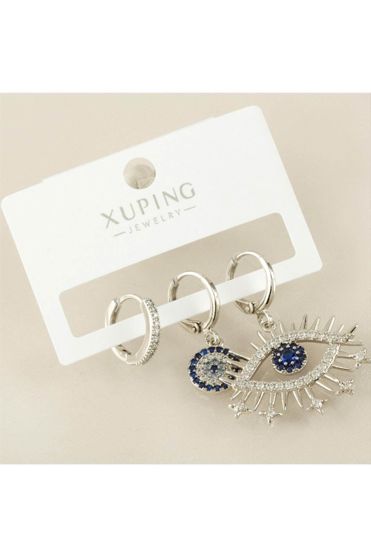 Xuping 3 Adet Göz Lüks Zirkon Taşlı Küpe