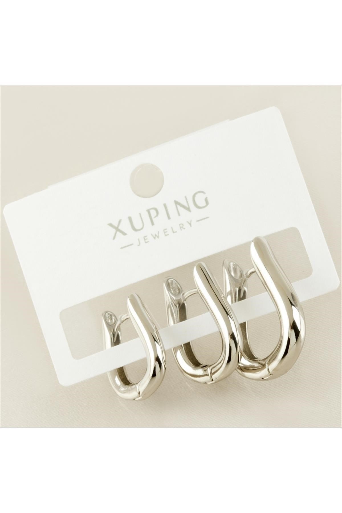 Xuping 3 Adet Oval Lüks Zirkon Taşlı Küpe
