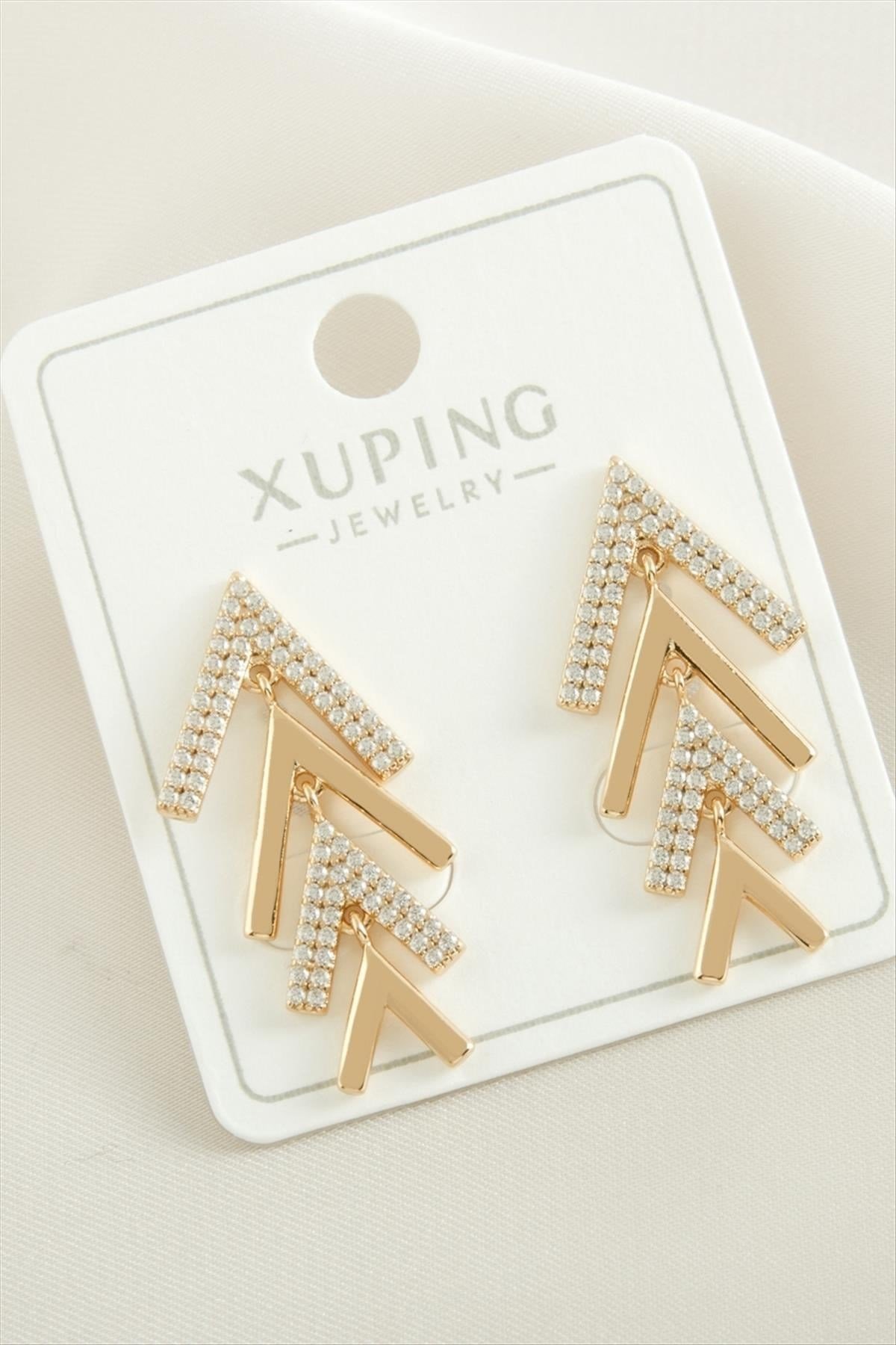 Xuping Çavuş Zirkon Taşlı Lüks Çelik Küpe