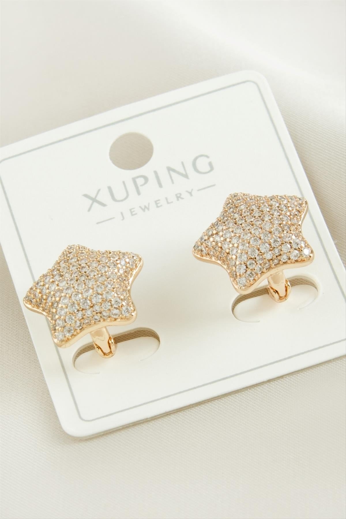 Xuping Çiçek Zirkon Taşlı Lüks Çelik Küpe
