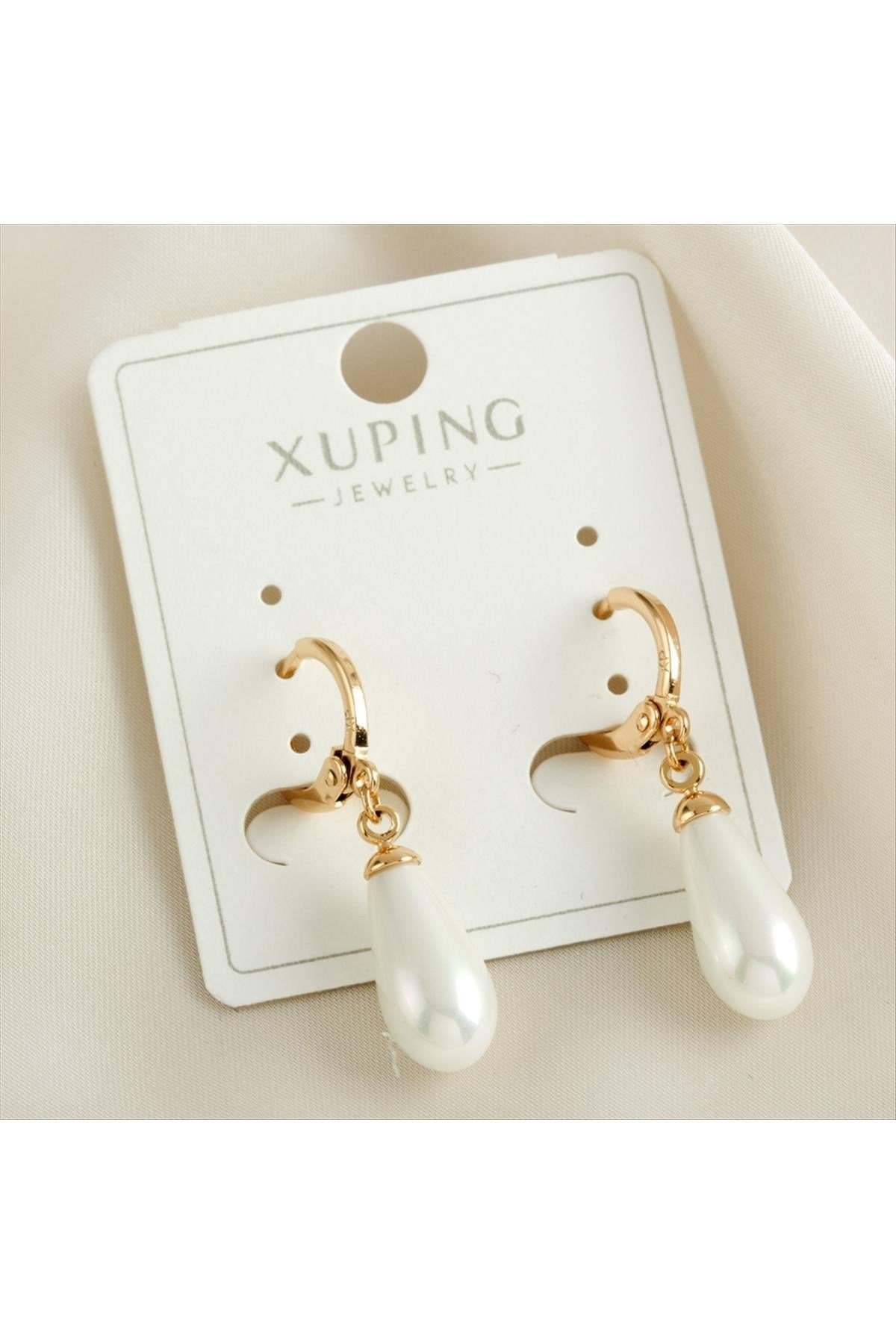 Xuping Damla İnci Zirkon Taşlı Lüks Küpe